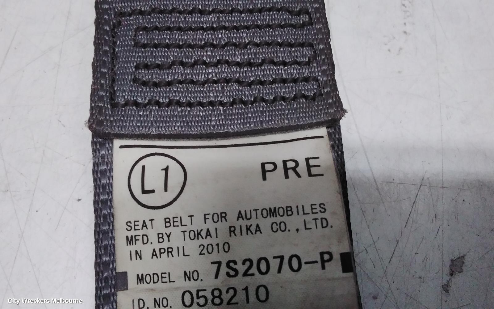 TOYOTA PRIUS SEATBELT/STALK, ZVW30R, LH FRONT, SEAT BELT ONLY, 07/2009 - 12/2015
