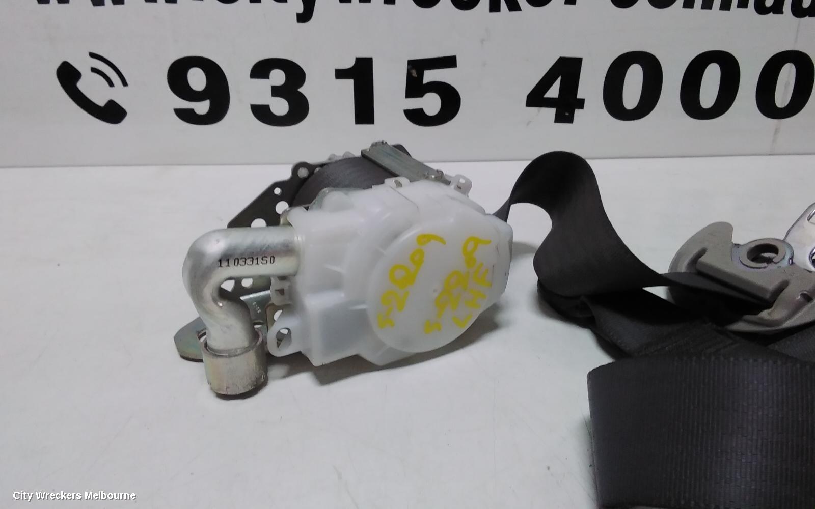 TOYOTA PRIUS SEATBELT/STALK, ZVW30R, LH FRONT, SEAT BELT ONLY, 07/2009 - 12/2015