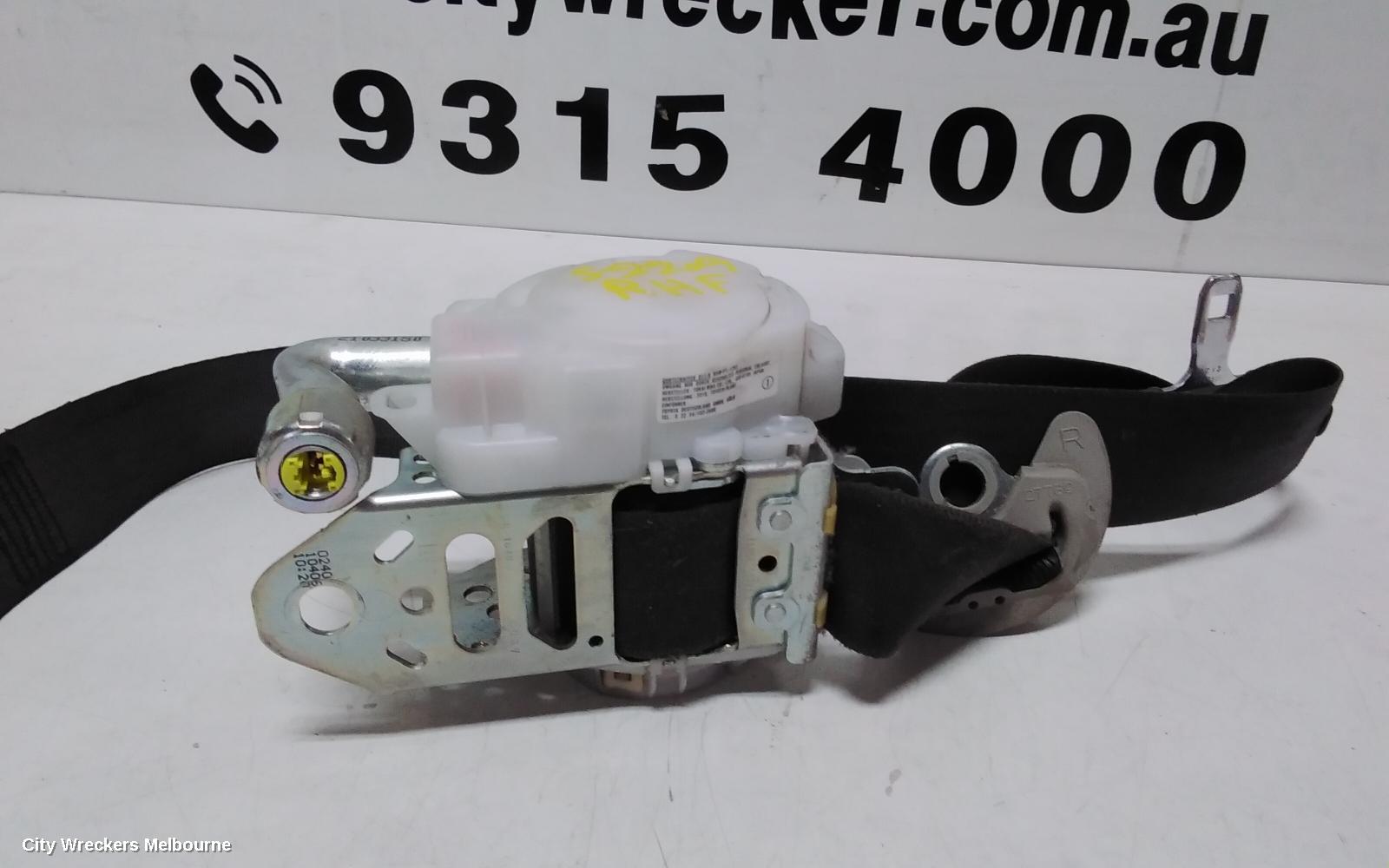 TOYOTA PRIUS SEATBELT/STALK, ZVW30R, RH FRONT, SEAT BELT ONLY, 07/2009 - 12/2015