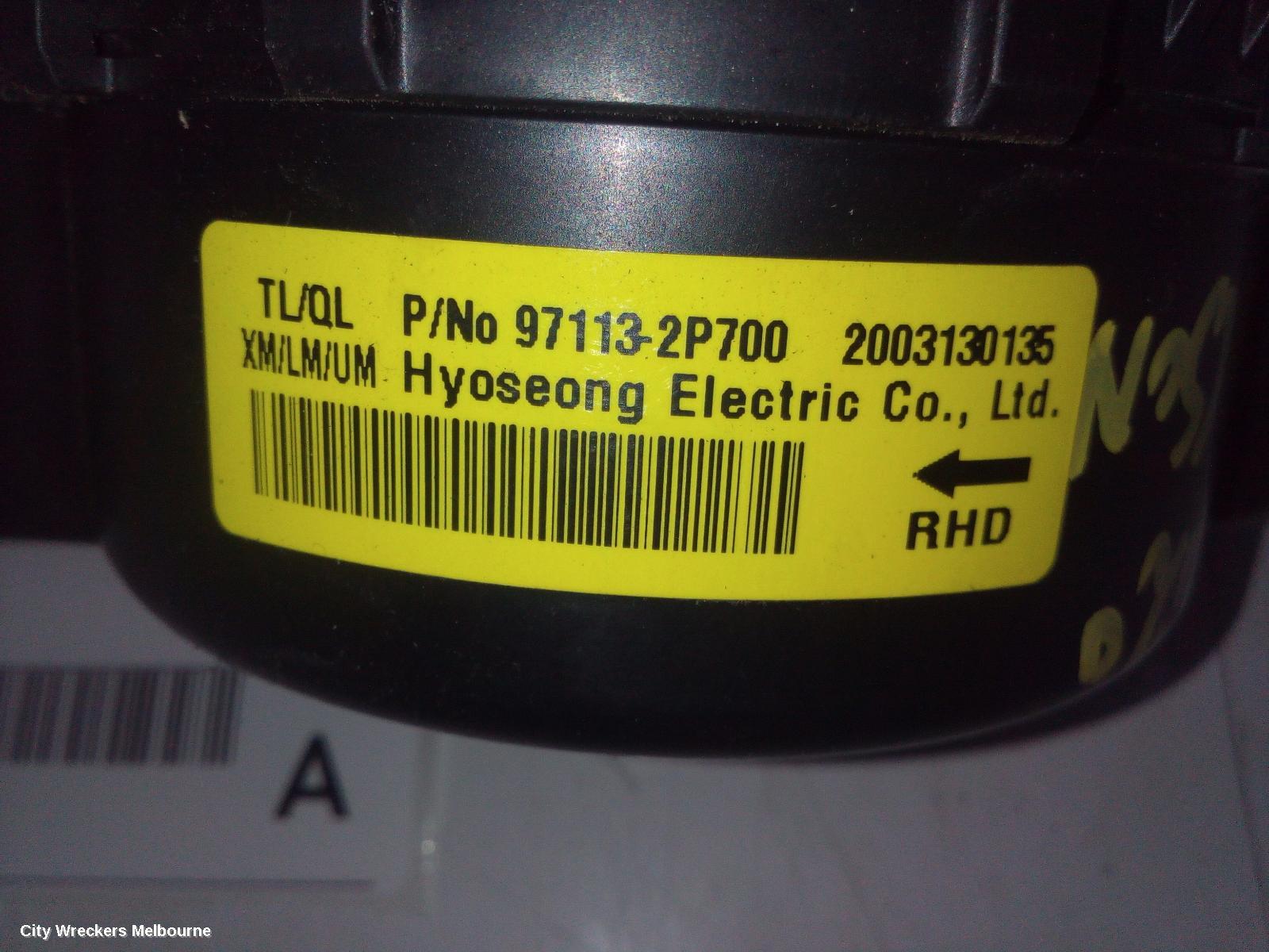 HYUNDAI TUCSON HEATER FAN MOTOR, TL, NON CLIMATE CONTROL TYPE, 07/2015 - 01/2021