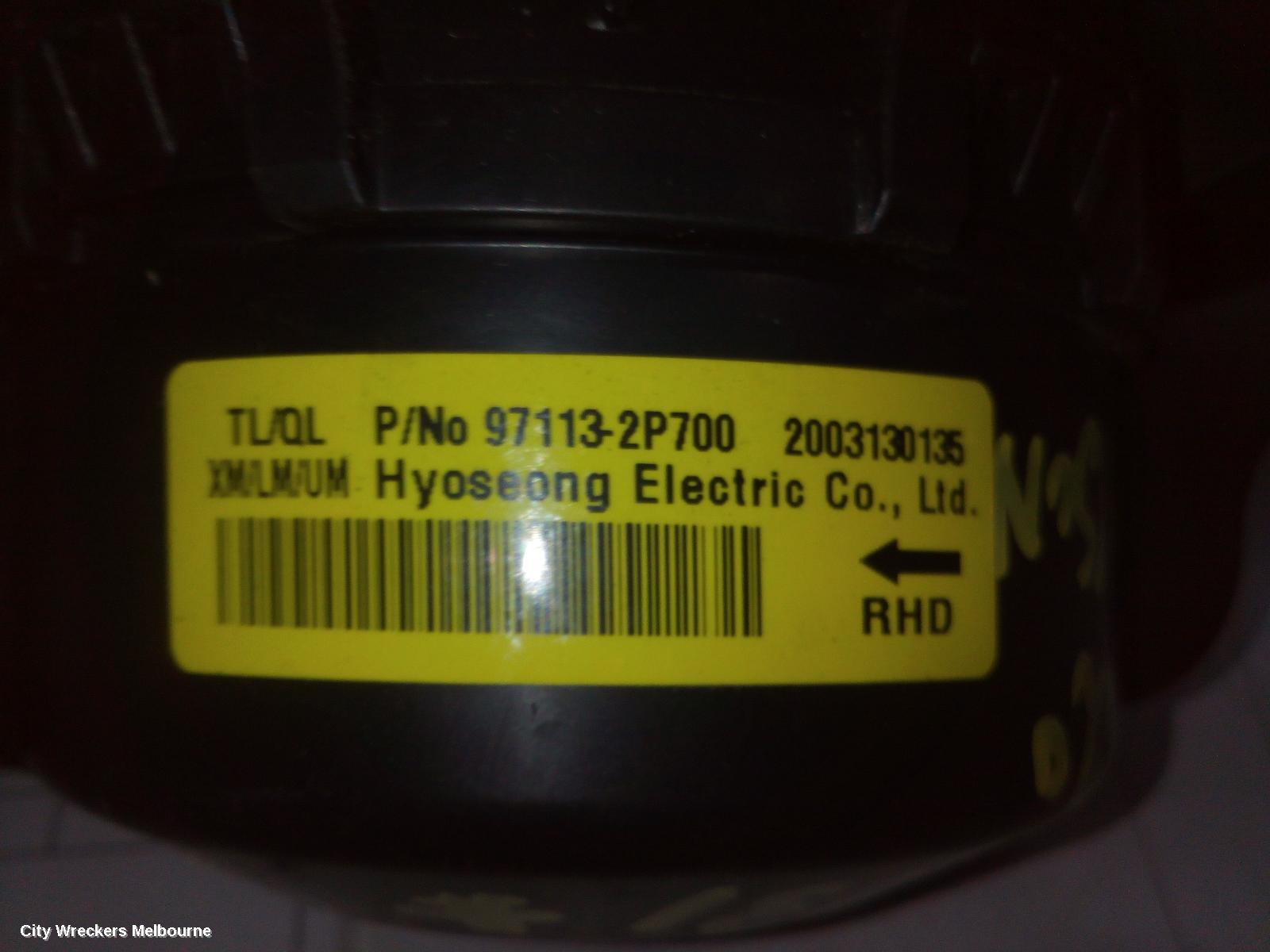 HYUNDAI TUCSON HEATER FAN MOTOR, TL, NON CLIMATE CONTROL TYPE, 07/2015 - 01/2021