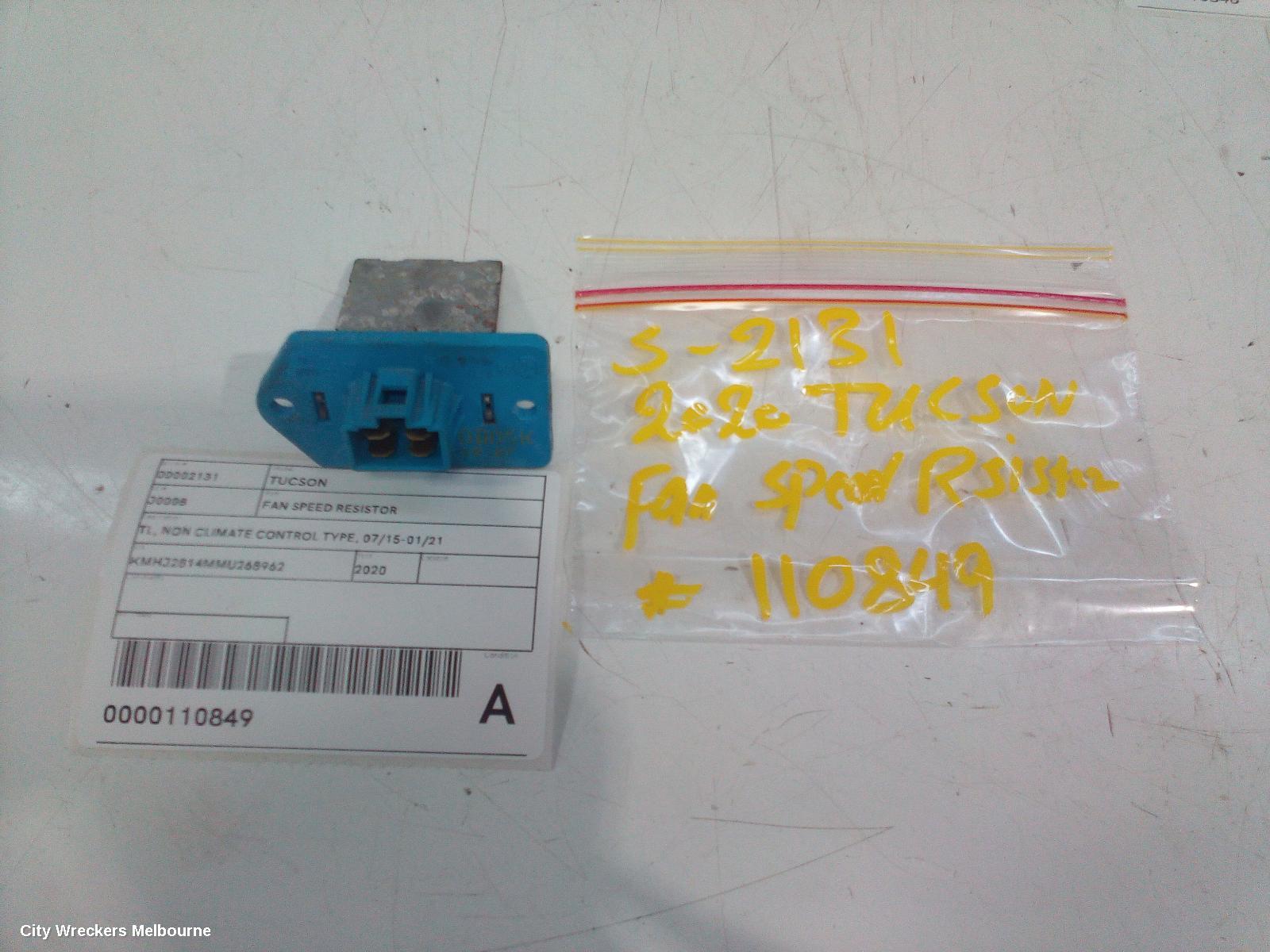 HYUNDAI TUCSON FAN SPEED RESISTOR, TL, NON CLIMATE CONTROL TYPE, 07/2015 - 01/2021
