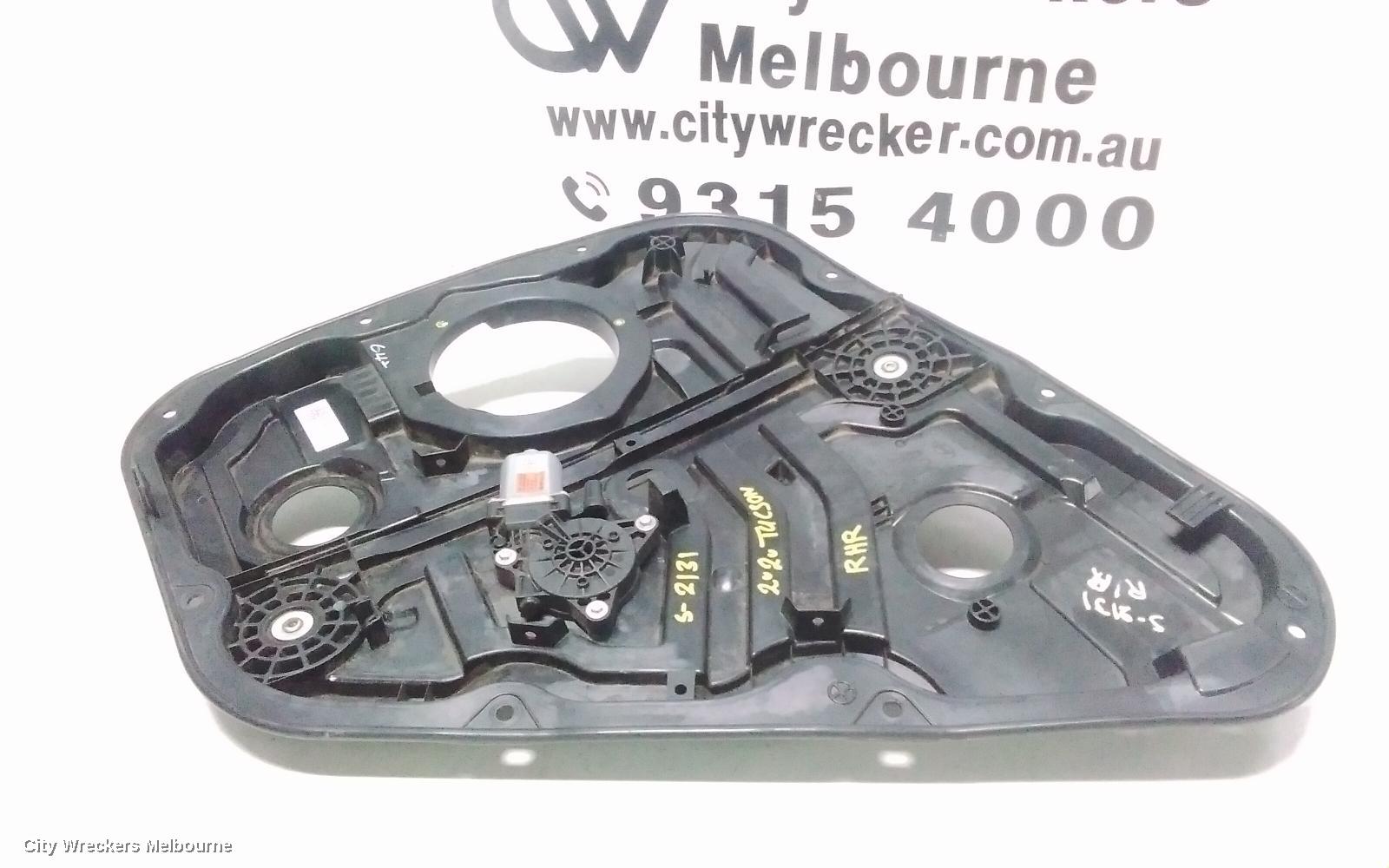 HYUNDAI TUCSON RIGHT REAR WND REG/MOTOR, TL, DOOR REG ASSY (REG AND MOTOR), ACTIVE/ELITE/HIGHLANDER, 07/2015 - 01/2021
