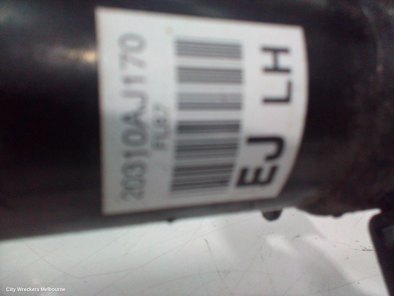 SUBARU LIBERTY LEFT FRONT STRUT, 5TH GEN, BLACK, STANDARD TYPE, 09/2012 - 11/2014