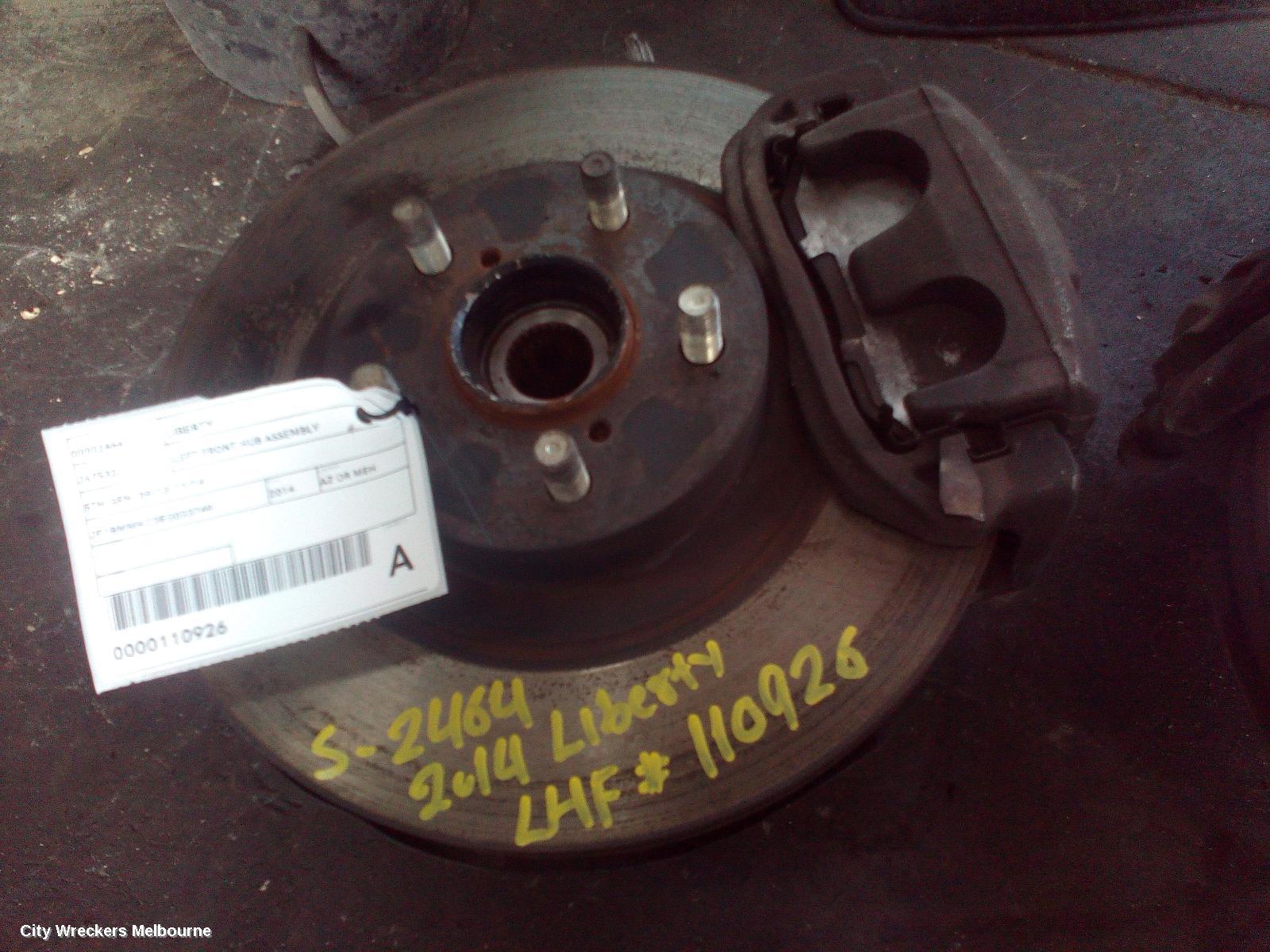 SUBARU LIBERTY LEFT FRONT HUB ASSEMBLY, 5TH GEN, 09/2013 - 11/2014