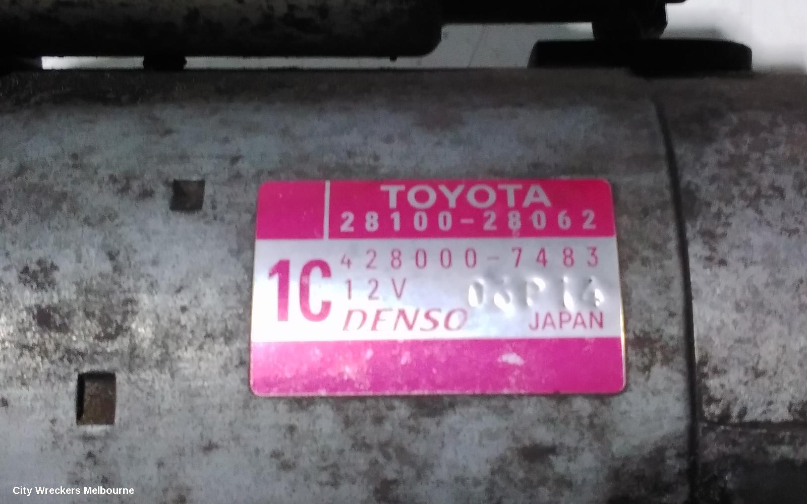 TOYOTA RAV4 STARTER, PETROL, 2.4, 2AZ-FE, ACA33/ACA38, 11/2005 - 11/2012
