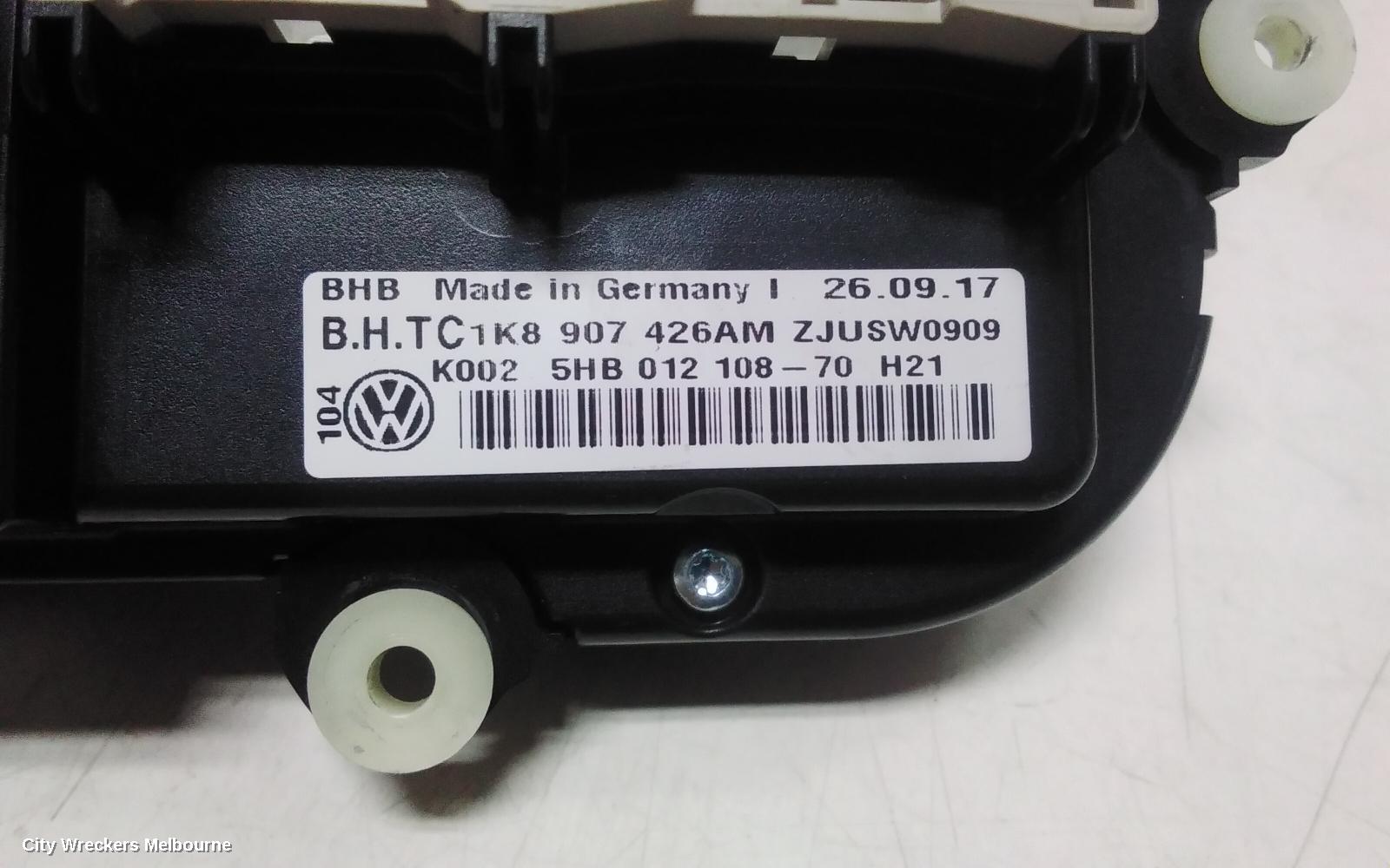 VOLKSWAGEN CADDY HEATER/AC CONTROLS, CLIMATE CONTROL TYPE, 2KN, 12/2015 - 02/2021