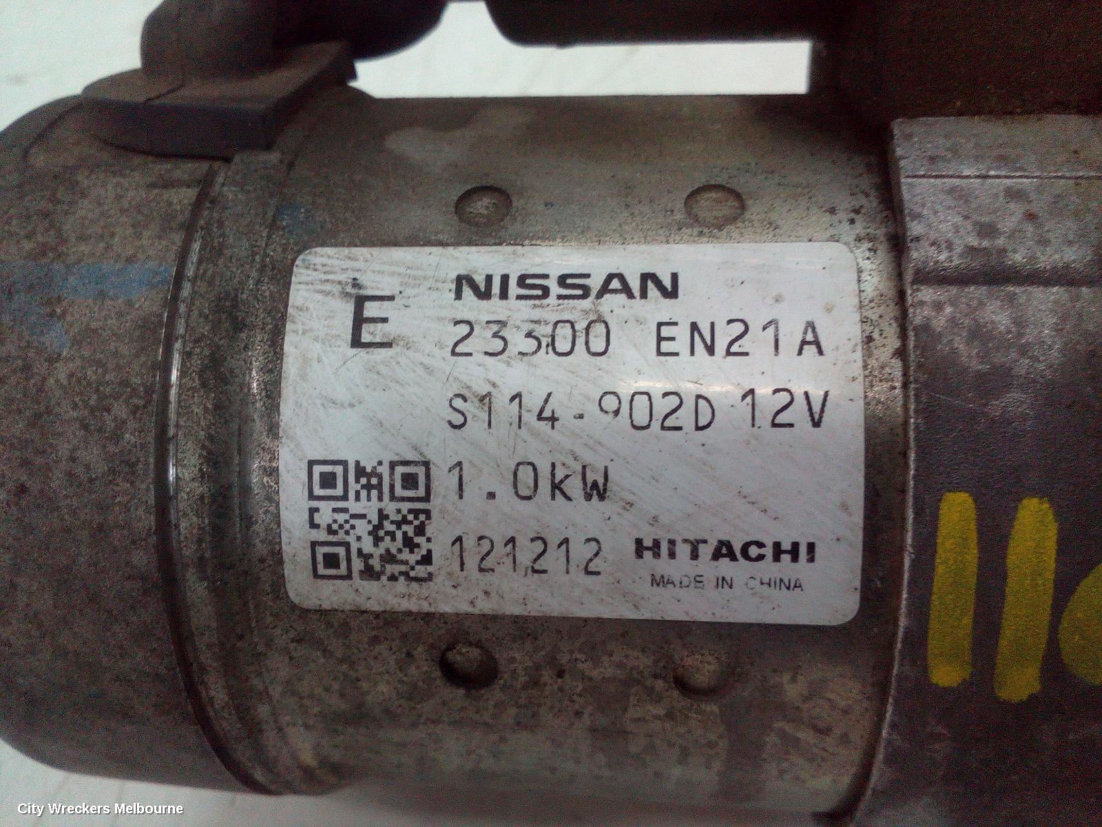 NISSAN PULSAR STARTER, PETROL, 1.8, MRA8DE, B17/C12, 12/2012 - 12/2017