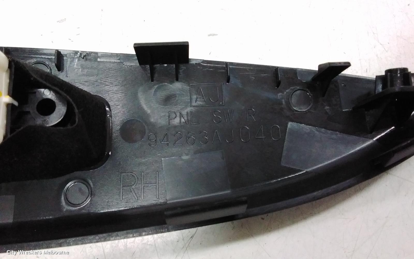 SUBARU LIBERTY PWR DR WIND SWITCH, LH FRONT/RH REAR/LH REAR, MARKED Y02, 5TH GEN, EXIGA (VIN JF1YA9), 06/2008 - 12/2014 (AUS ONLY)