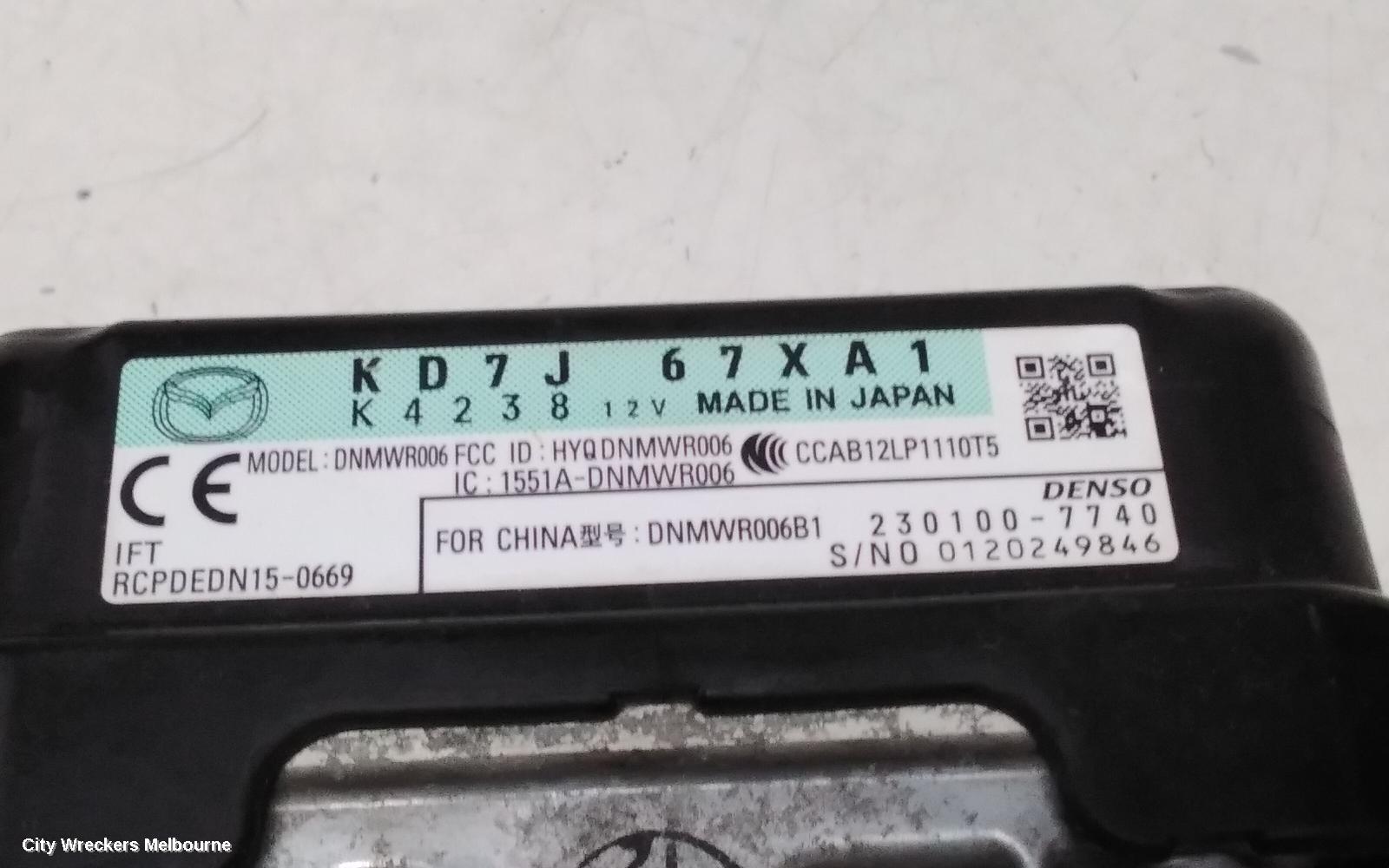 MAZDA CX8, KG, 05/2018 - 12/2023, FRONT RADAR MODUL  P/N KD7J 67XA1: 110963
