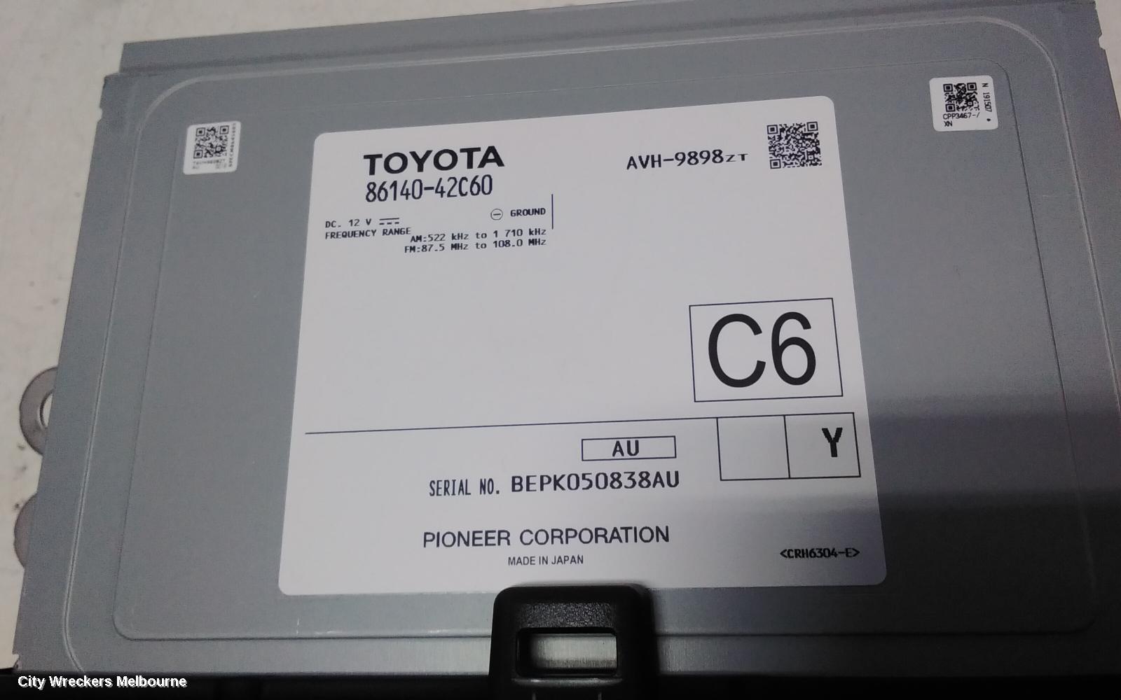 TOYOTA RAV4 RADIO/CD/DVD/SAT/TV, HEAD UNIT, W / DISPLAY UNIT, 8IN TOUCHSCREEN, W/ PREMIUM TYPE, XA50, CRUISER/LIMITED/EDGE/ADVENTURE, 11/2018 - 06/2022