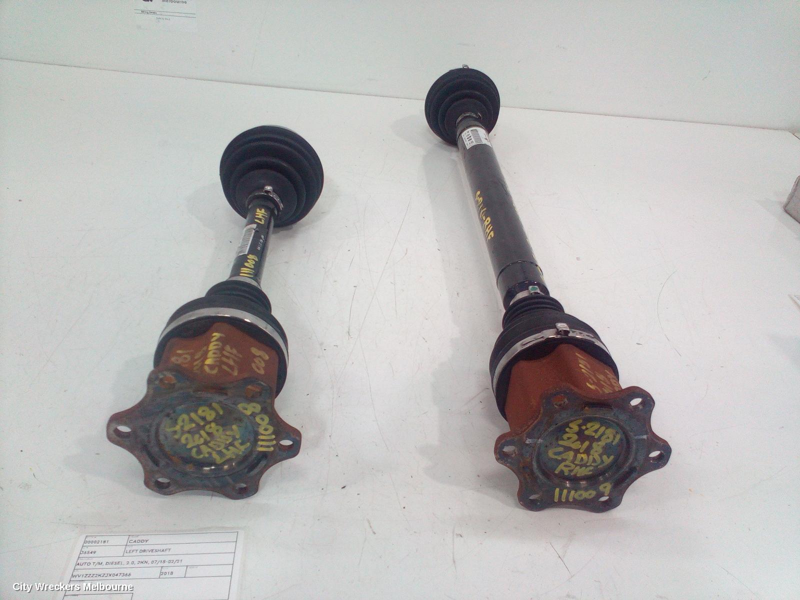 VOLKSWAGEN CADDY RIGHT DRIVESHAFT, AUTO T/M, DIESEL, 2.0, 2KN, 07/2015 - 02/2021