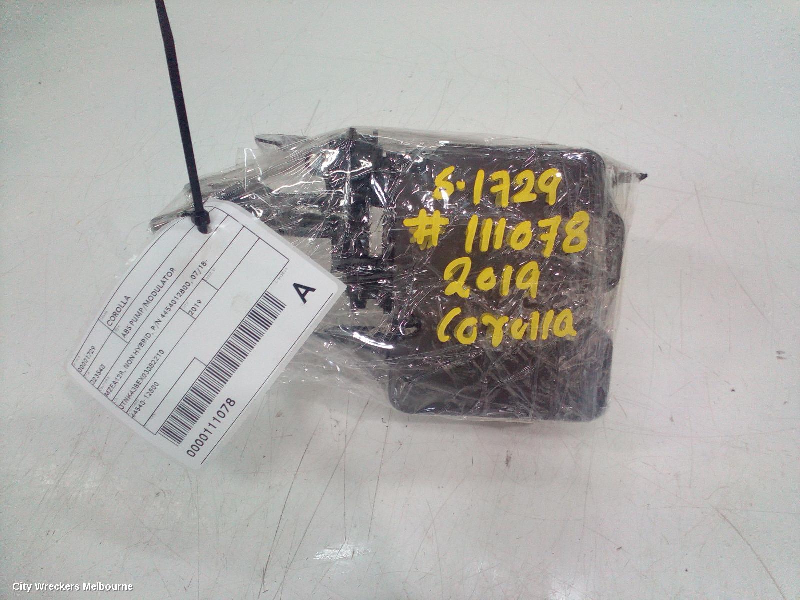 TOYOTA COROLLA ABS PUMP/MODULATOR, MZEA12R, NON HYBRID, P/N 4454012800, 07/2018 ONWARDS