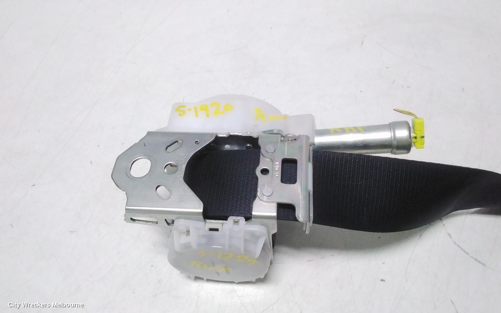 TOYOTA COROLLA SEATBELT/STALK, RH FRONT, SEAT BELT ONLY, E210, HATCH/SEDAN, 07/2018 ONWARDS