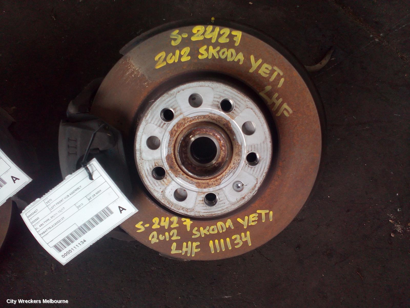 SKODA YETI LEFT FRONT HUB ASSEMBLY, 5L, ABS TYPE, 09/2011 - 12/2017