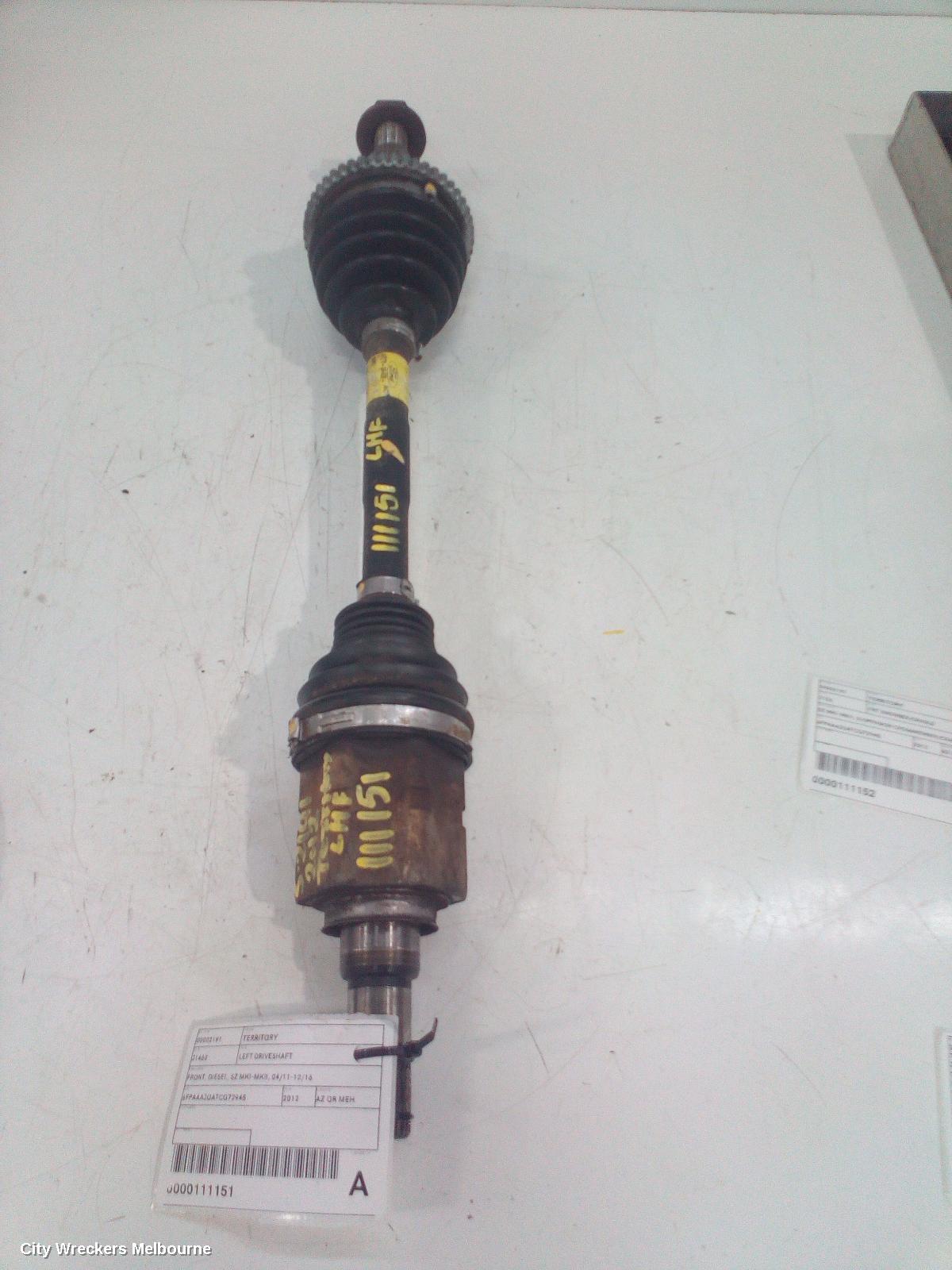 FORD TERRITORY LEFT DRIVESHAFT, FRONT, DIESEL, SZ MKI-MKII, 04/2011 - 12/2016