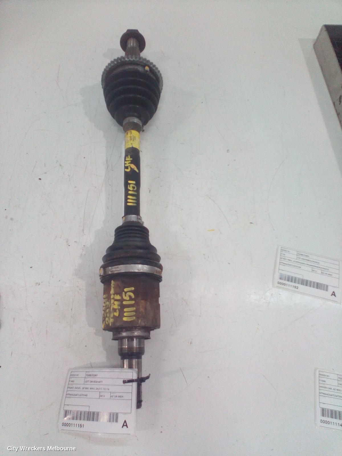 FORD TERRITORY LEFT DRIVESHAFT, FRONT, DIESEL, SZ MKI-MKII, 04/2011 - 12/2016