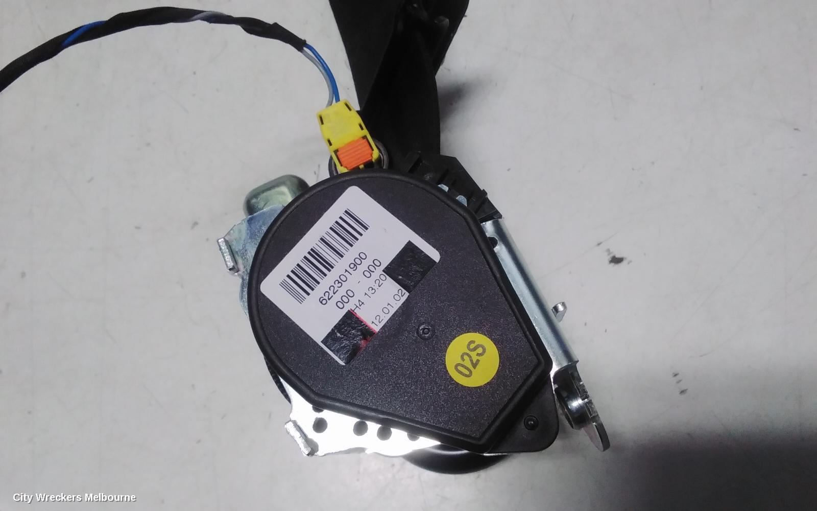 VOLKSWAGEN GOLF SEATBELT/STALK, LH FRONT, SEAT BELT ONLY, CABRIO, GEN  6, 02/2009 - 01/2016