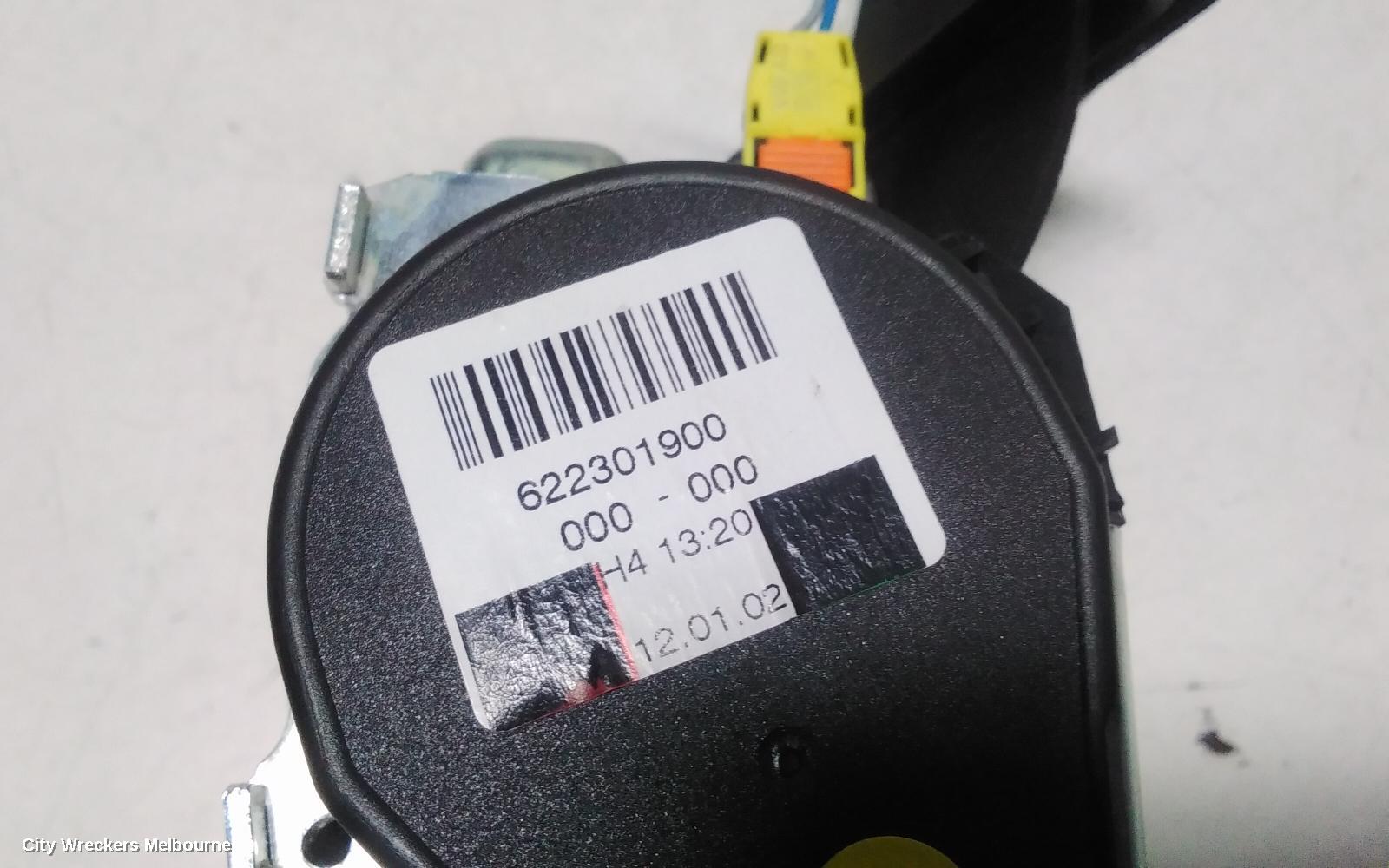VOLKSWAGEN GOLF SEATBELT/STALK, LH FRONT, SEAT BELT ONLY, CABRIO, GEN  6, 02/2009 - 01/2016