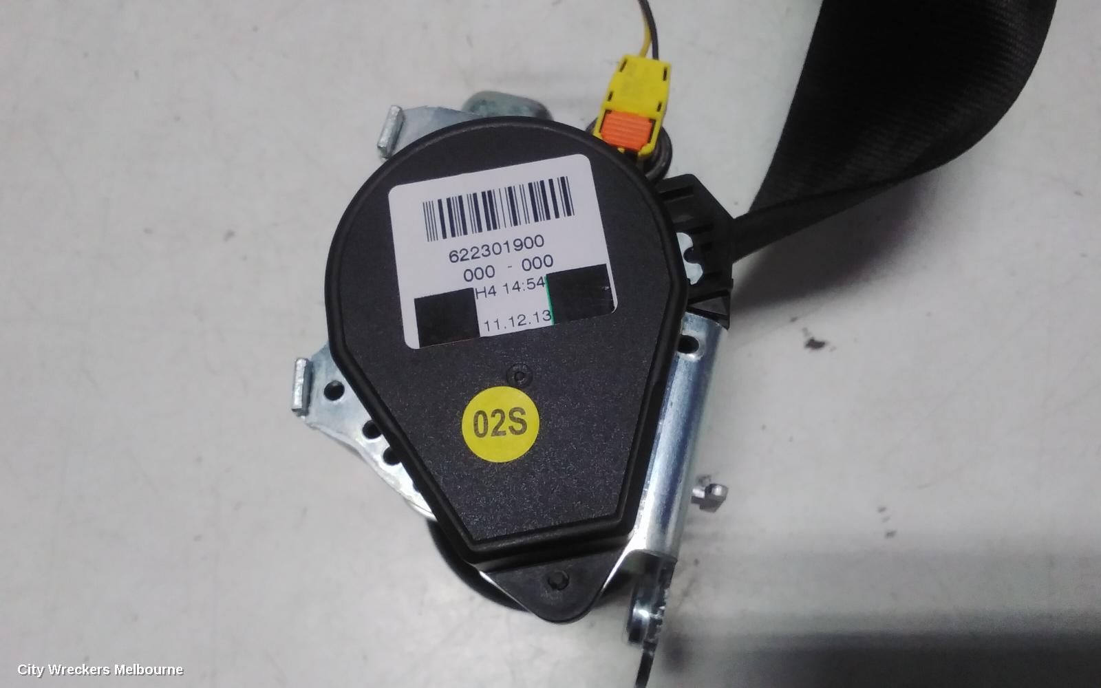 VOLKSWAGEN GOLF SEATBELT/STALK, RH REAR, SEAT BELT ONLY, CABRIO, GEN  6, 02/2009 - 01/2016