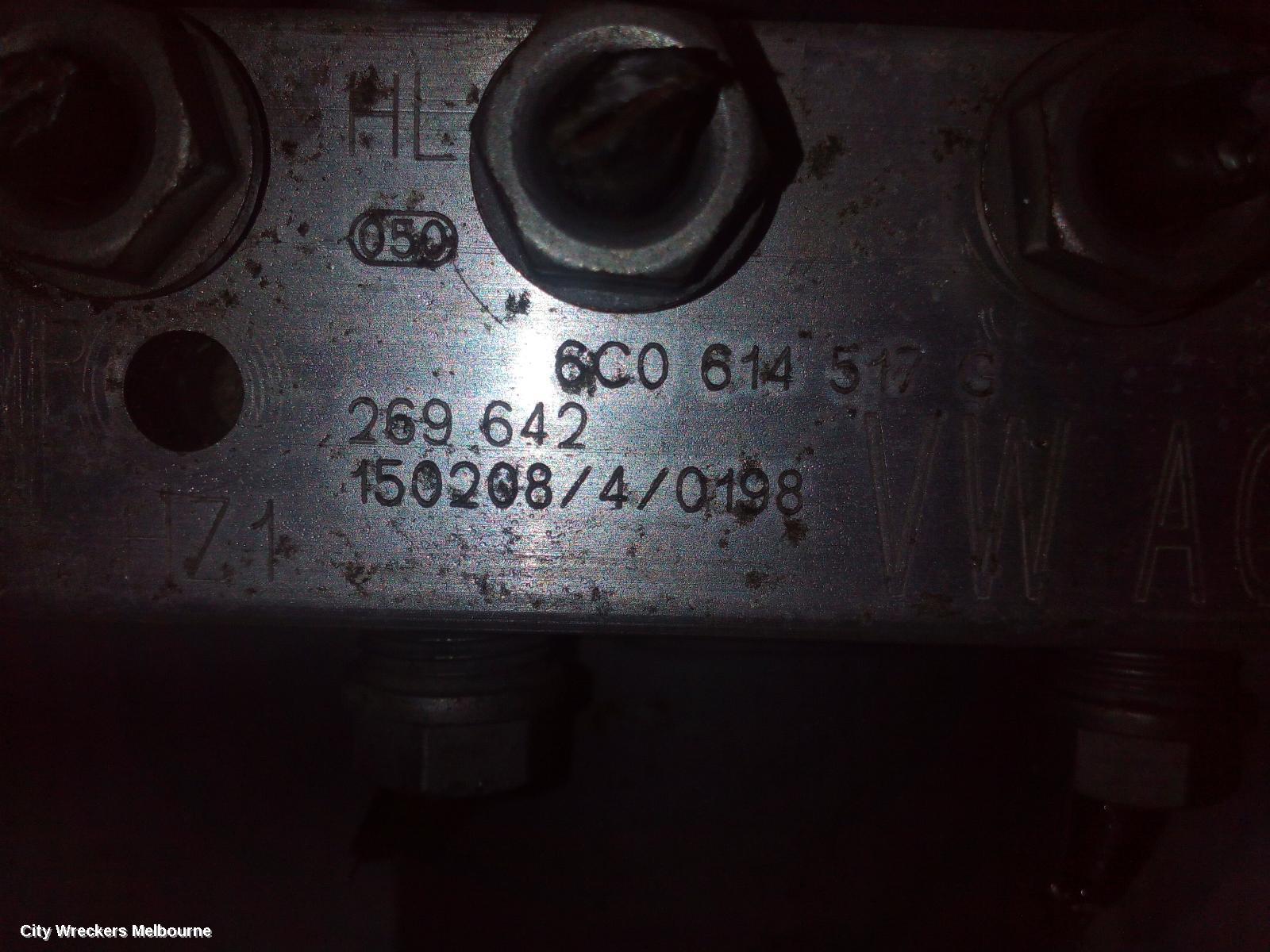 VOLKSWAGEN POLO ABS PUMP/MODULATOR, 6R, P/N 6C0614517G, 05/2014 - 09/2017