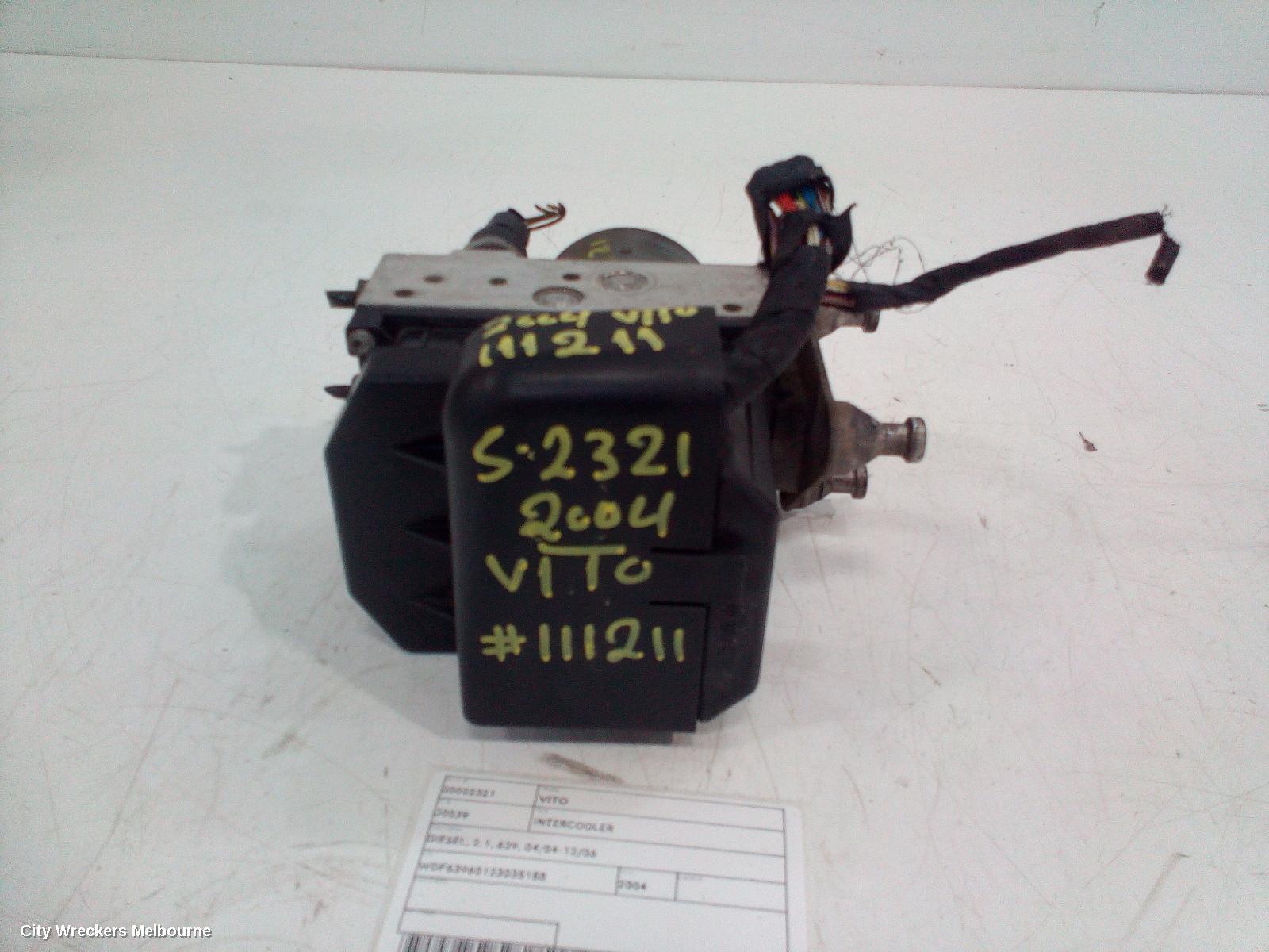 MERCEDES VITO INTERCOOLER, DIESEL, 2.1, 639, 04/2004 - 12/2006