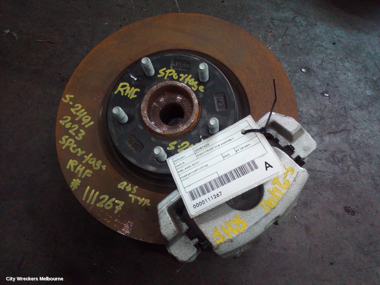 KIA SPORTAGE RIGHT FRONT HUB ASSEMBLY, NQ5, AWD, 09/2021 ONWARDS