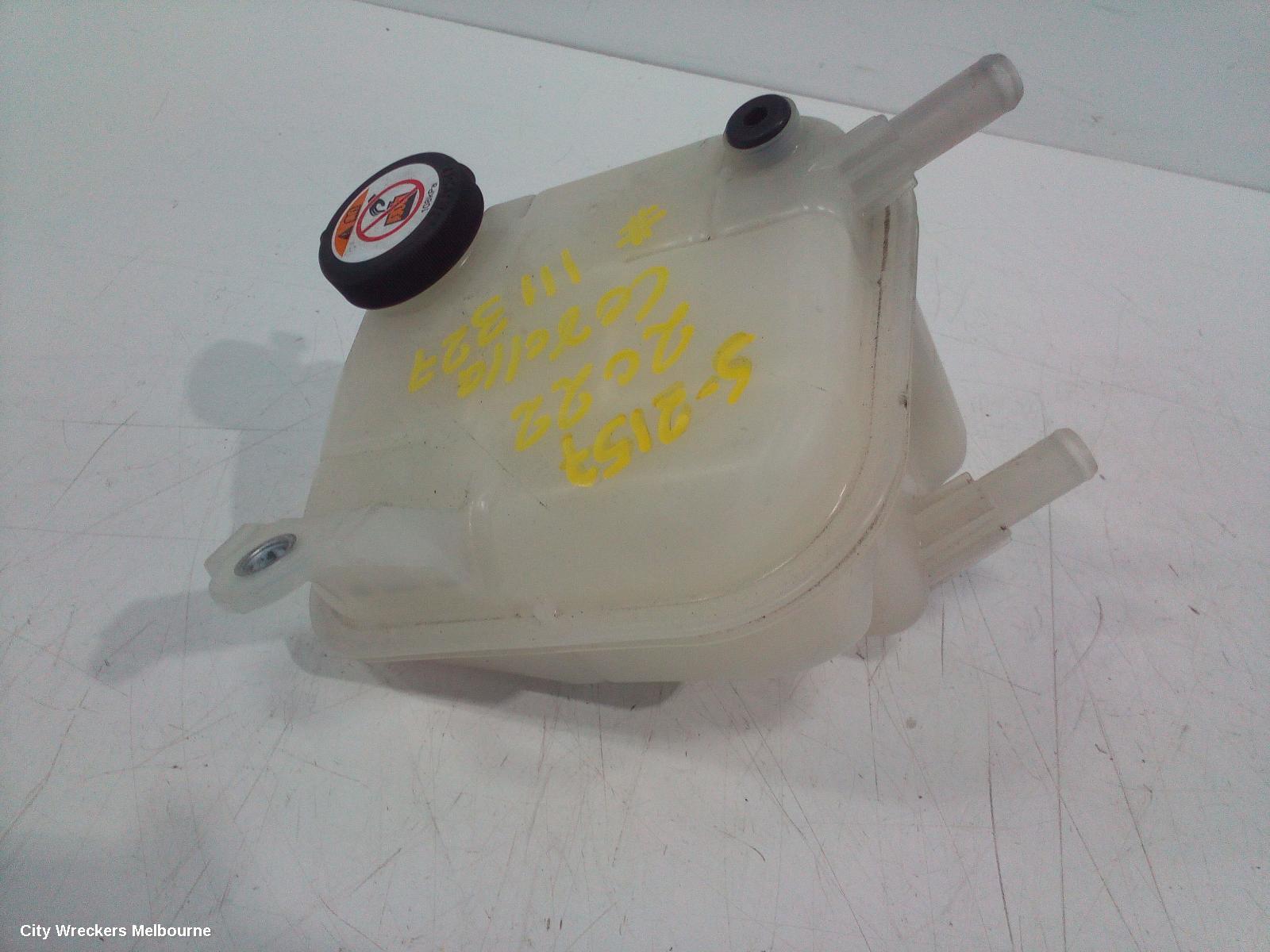 TOYOTA COROLLA OVERFLOW BOTTLE, E210, 07/2018 ONWARDS