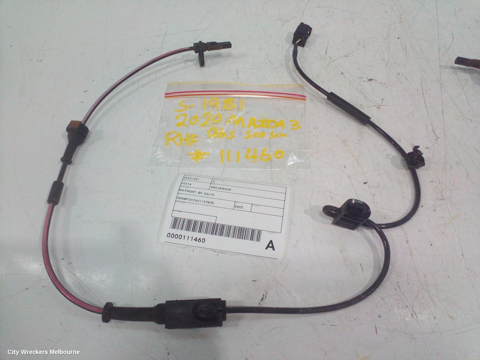 MAZDA 3 ABS SENSOR, RH FRONT, BP, 03/2019 ONWARDS