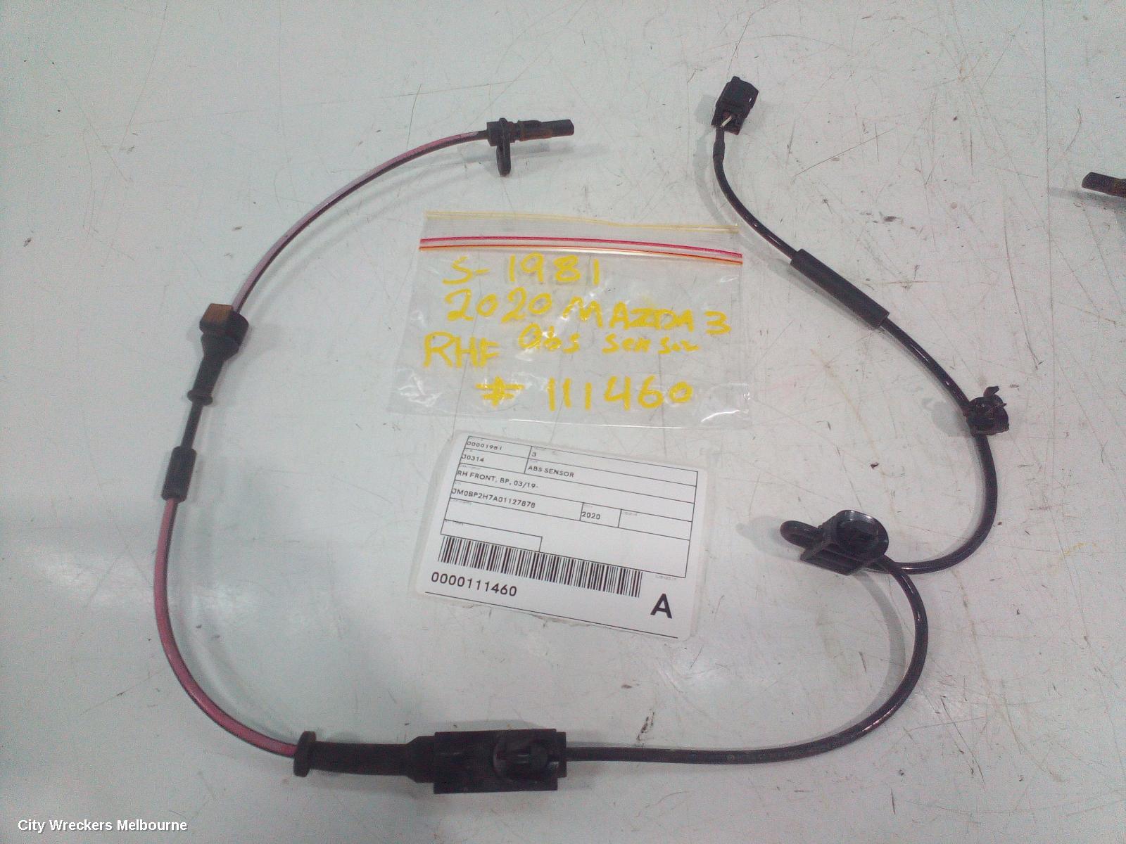 MAZDA 3 ABS SENSOR, RH FRONT, BP, 03/2019 ONWARDS