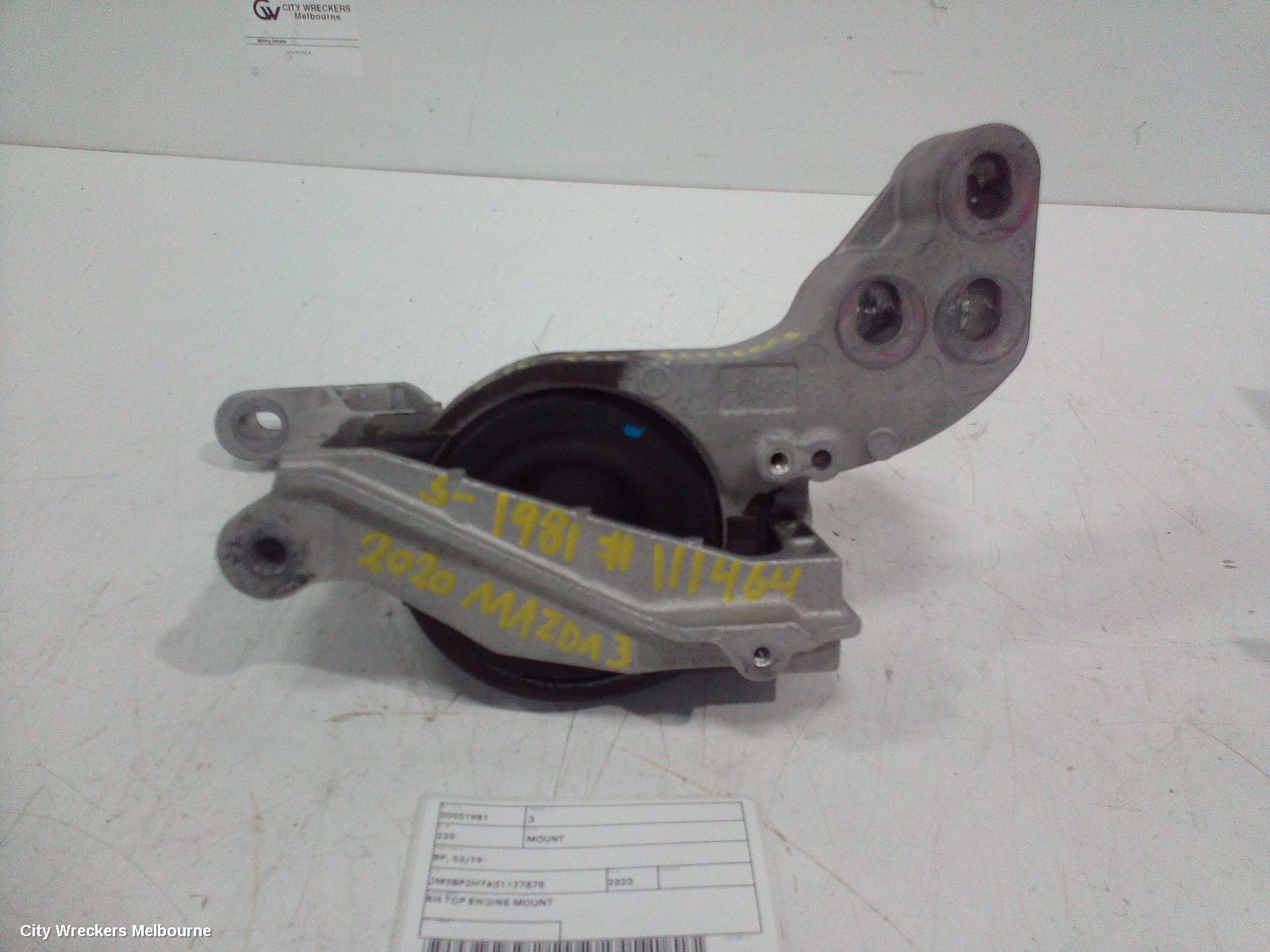 MAZDA 3 MOUNT, BP, 03/2019 ONWARDS