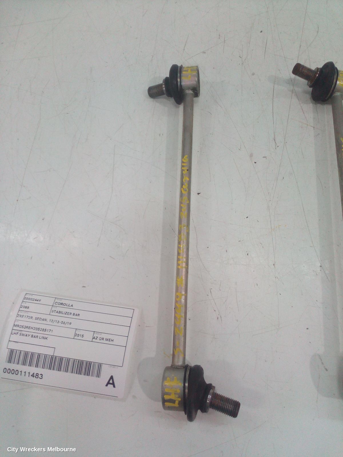 TOYOTA COROLLA STABILISER BAR, ZRE172R, SEDAN, 12/2013 - 06/2019