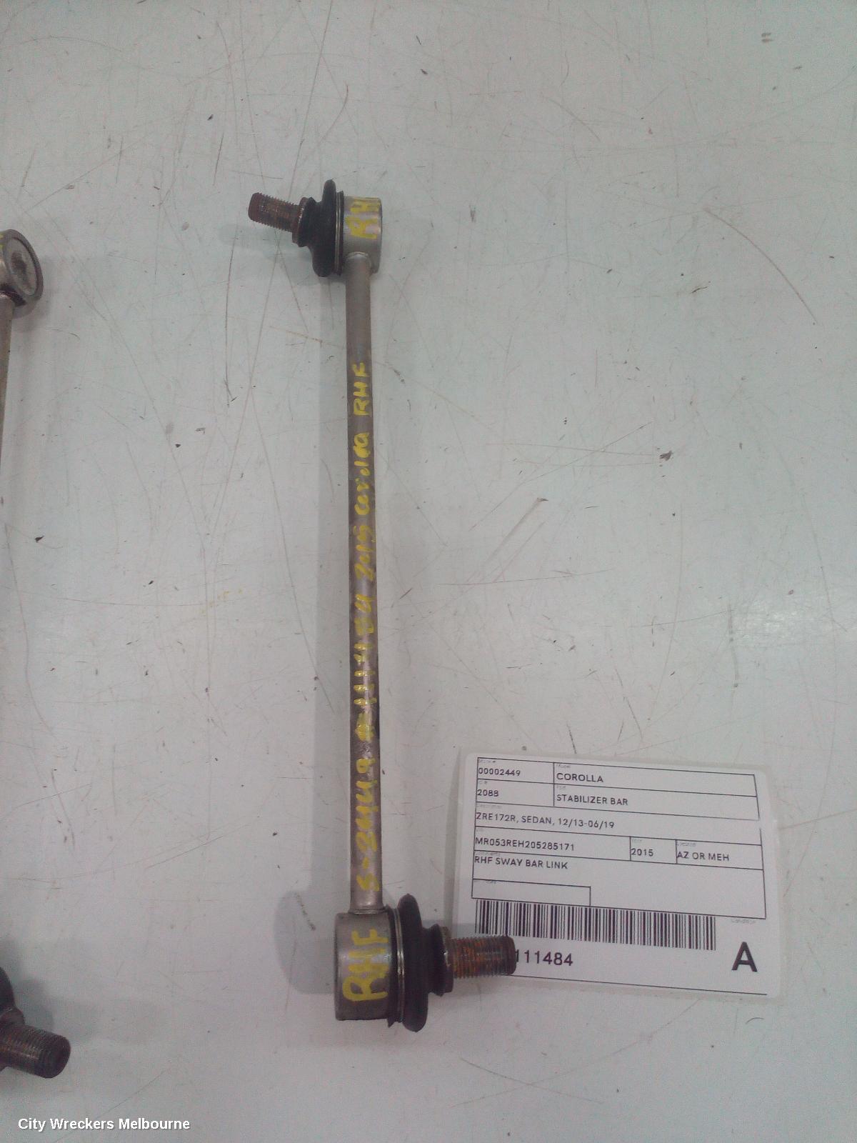 TOYOTA COROLLA STABILISER BAR, ZRE172R, SEDAN, 12/2013 - 06/2019