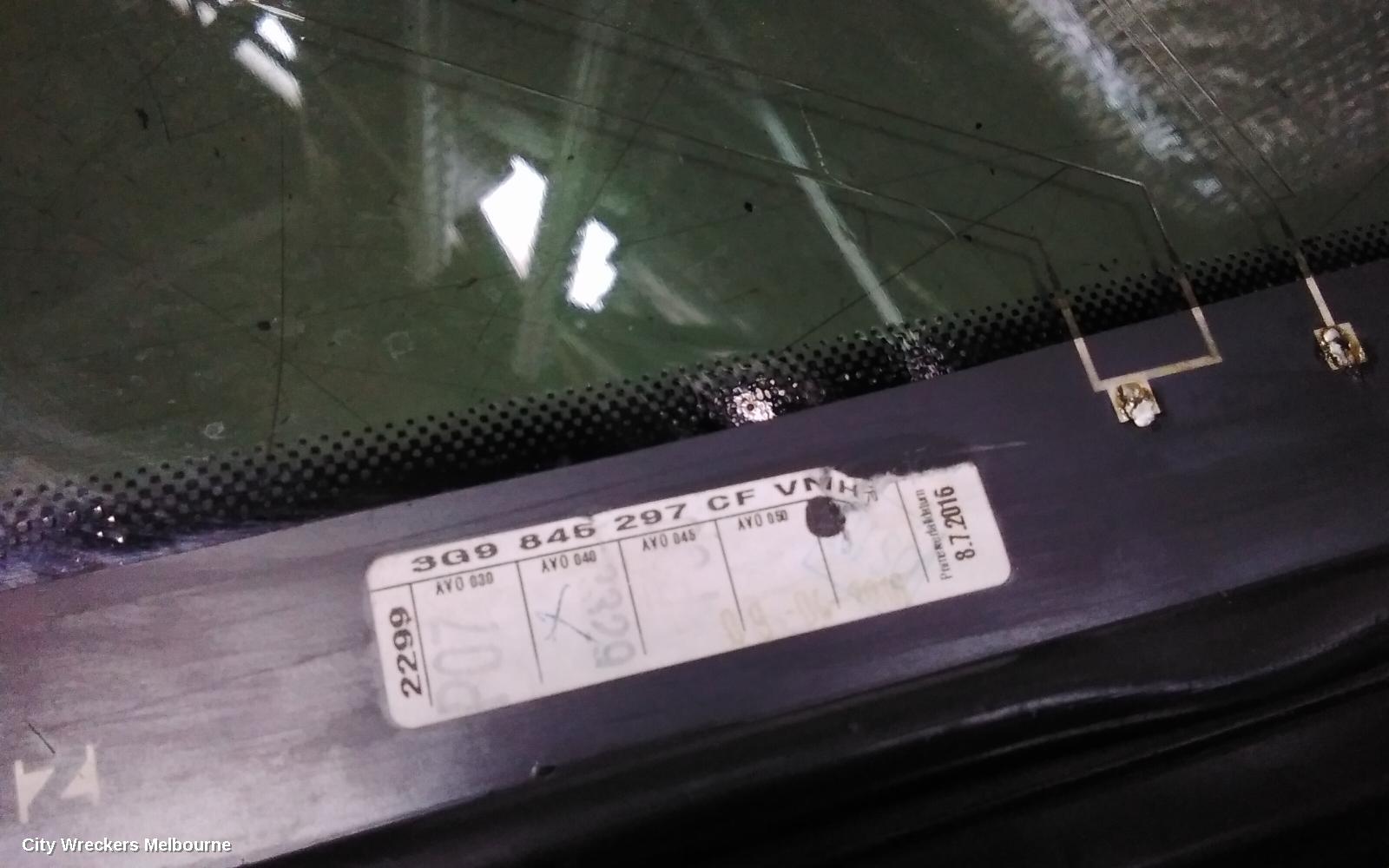 VOLKSWAGEN PASSAT LEFT REAR 1/4 DOOR GLASS, B8/MK7, 06/2015 - 05/2023