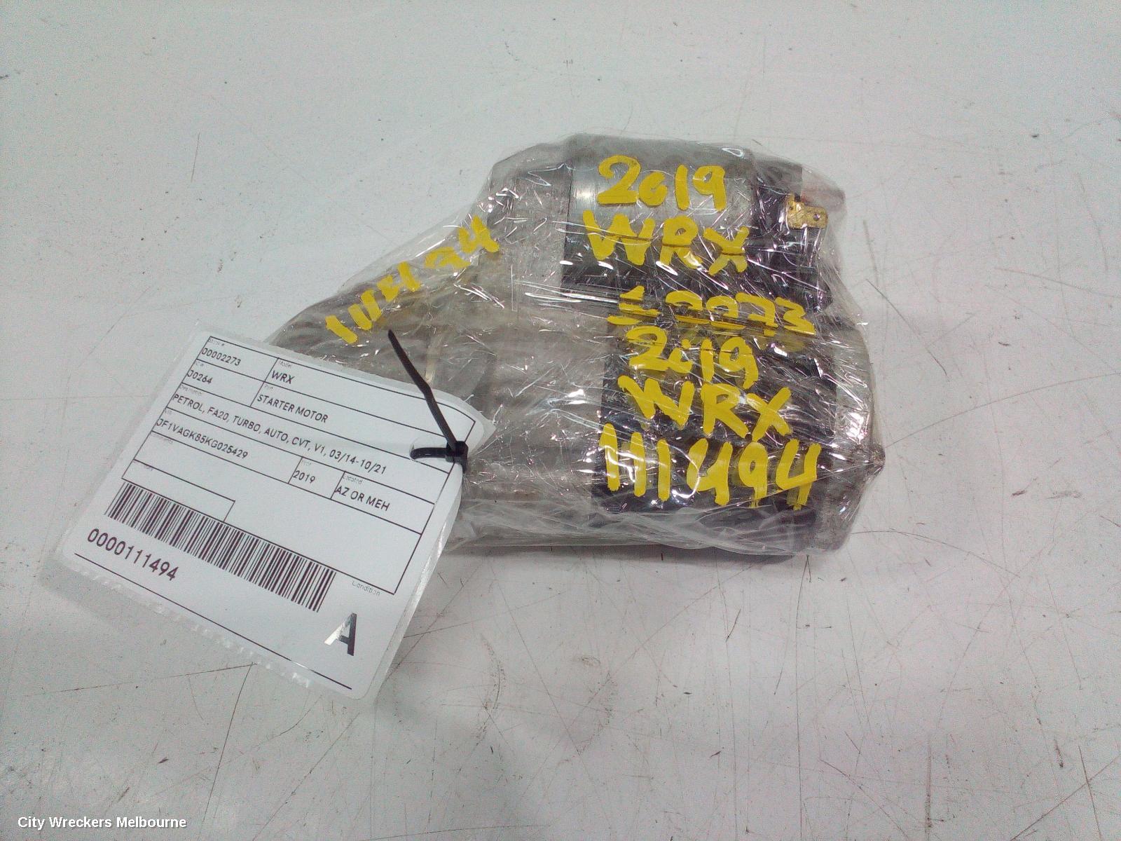 SUBARU WRX STARTER, PETROL, FA20, TURBO, AUTO, CVT, V1, 03/2014 - 10/2021