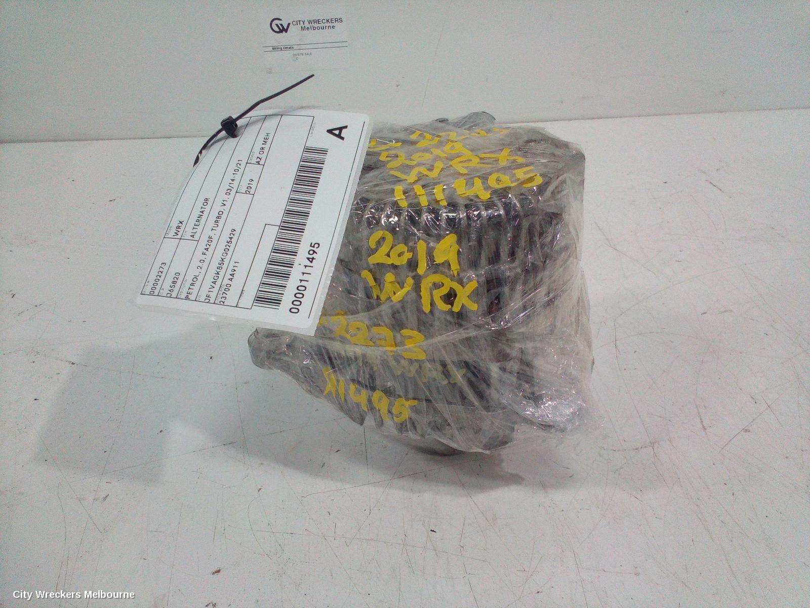 SUBARU WRX ALTERNATOR, PETROL, 2.0, FA20F, TURBO, V1, 03/2014 - 10/2021