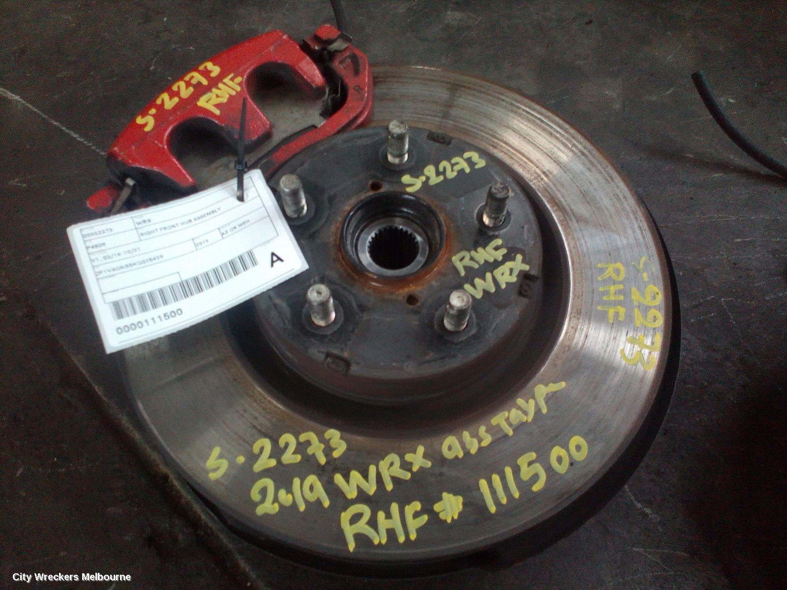 SUBARU WRX RIGHT FRONT HUB ASSEMBLY, V1, 03/2014 - 10/2021