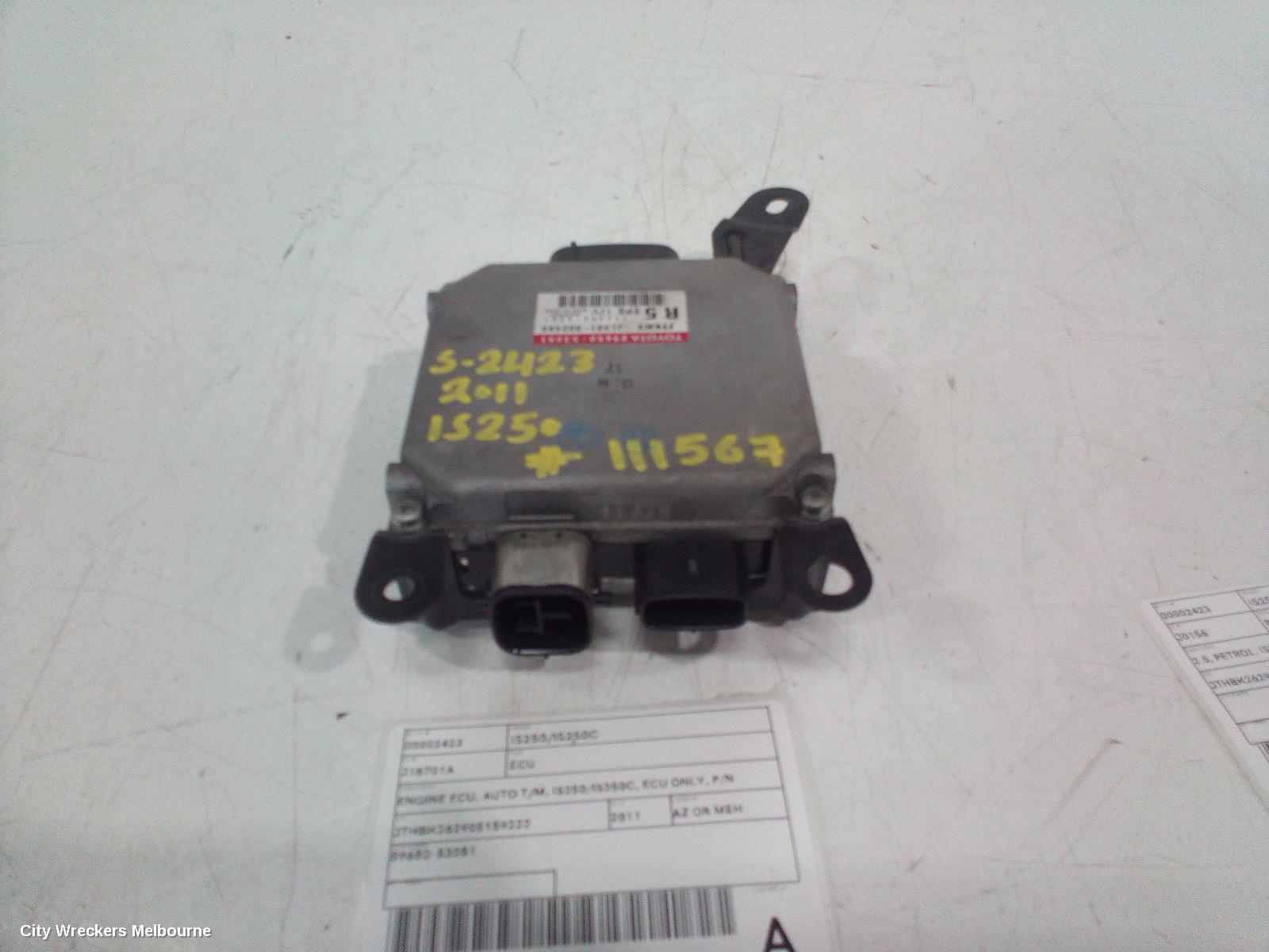 LEXUS IS250/IS250C ECU, ENGINE ECU, AUTO T/M, IS250/IS250C, ECU ONLY, P/N 8966153B70, GSE20R, 11/2005 - 12/2014