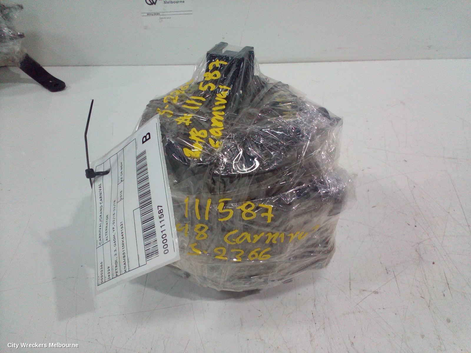 KIA CARNIVAL/GRAND CARNIVAL ALTERNATOR, PETROL, 3.3, G6DH, YP, 02/2015 - 03/2018