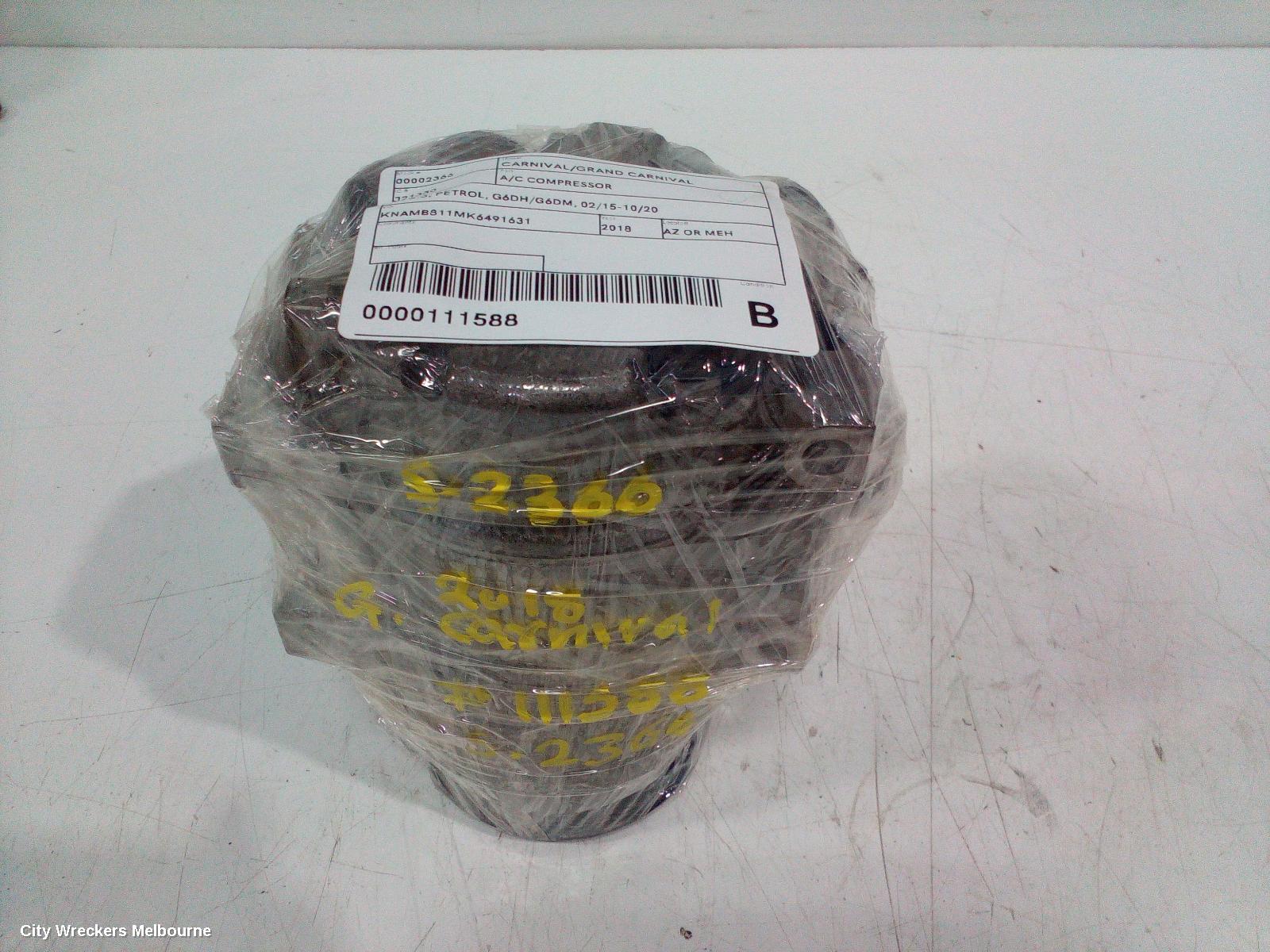 KIA CARNIVAL/GRAND CARNIVAL A/C COMPRESSOR, YP, 3.3, PETROL, G6DH/G6DM, 02/2015 - 10/2020