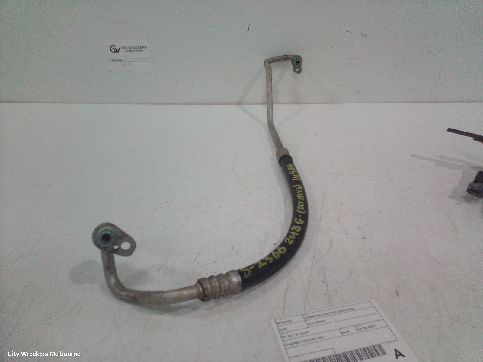 KIA CARNIVAL/GRAND CARNIVAL A/C HOSES, YP, PETROL, 3.3, COMPRESSOR TO CONDENSER, 01/2015 - 10/2020