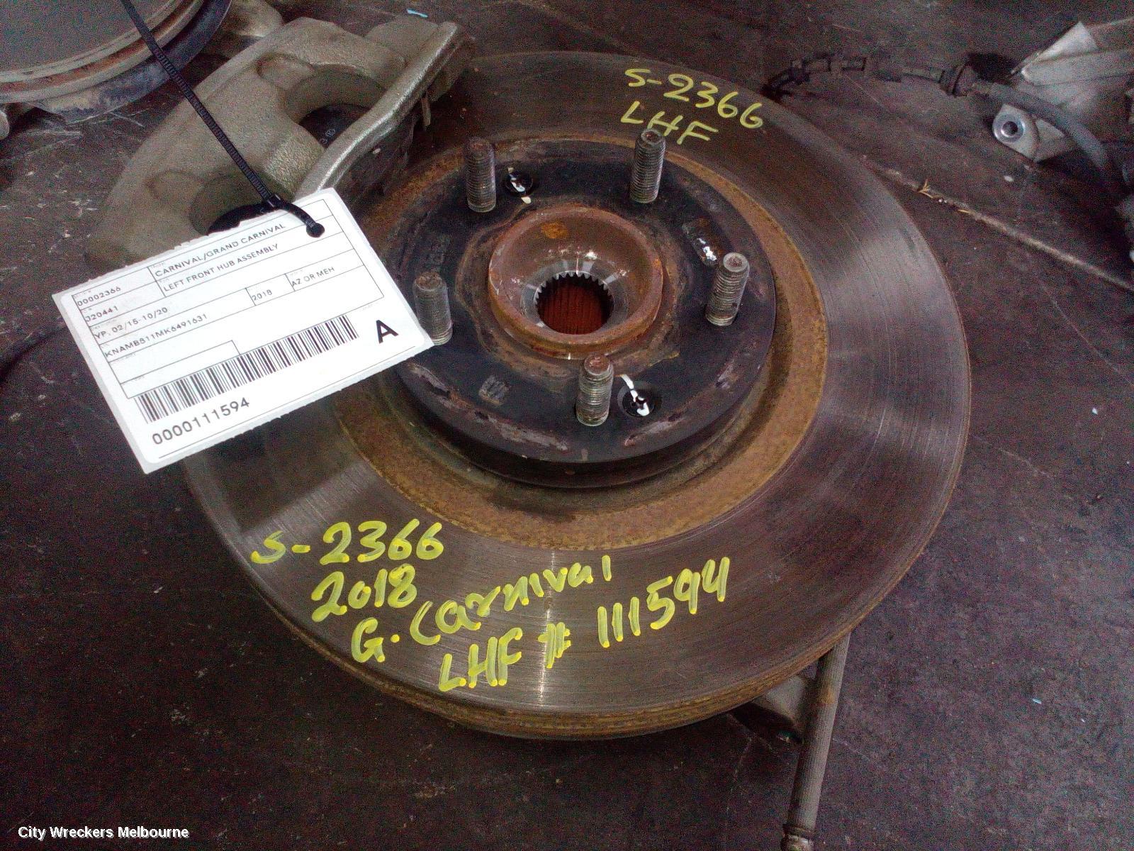 KIA CARNIVAL/GRAND CARNIVAL LEFT FRONT HUB ASSEMBLY, YP, 02/2015 - 10/2020