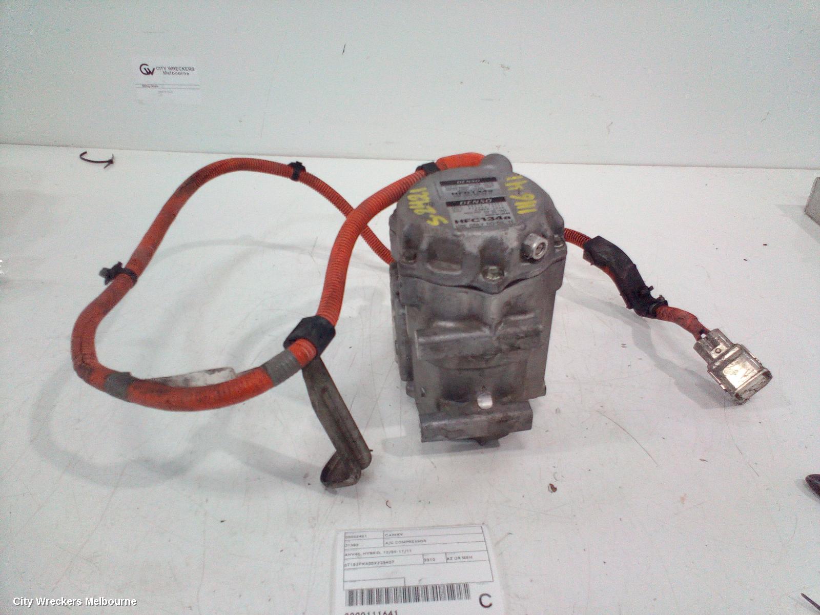 TOYOTA CAMRY A/C COMPRESSOR, AHV40, HYBRID, 12/2009 - 11/2011