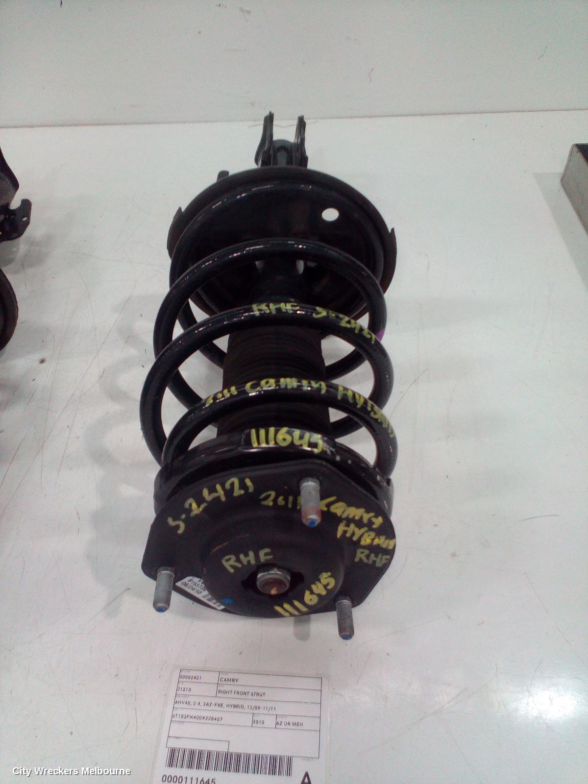 TOYOTA CAMRY RIGHT FRONT STRUT, AHV40, 2.4, 2AZ-FXE, HYBRID, 12/2009 - 11/2011