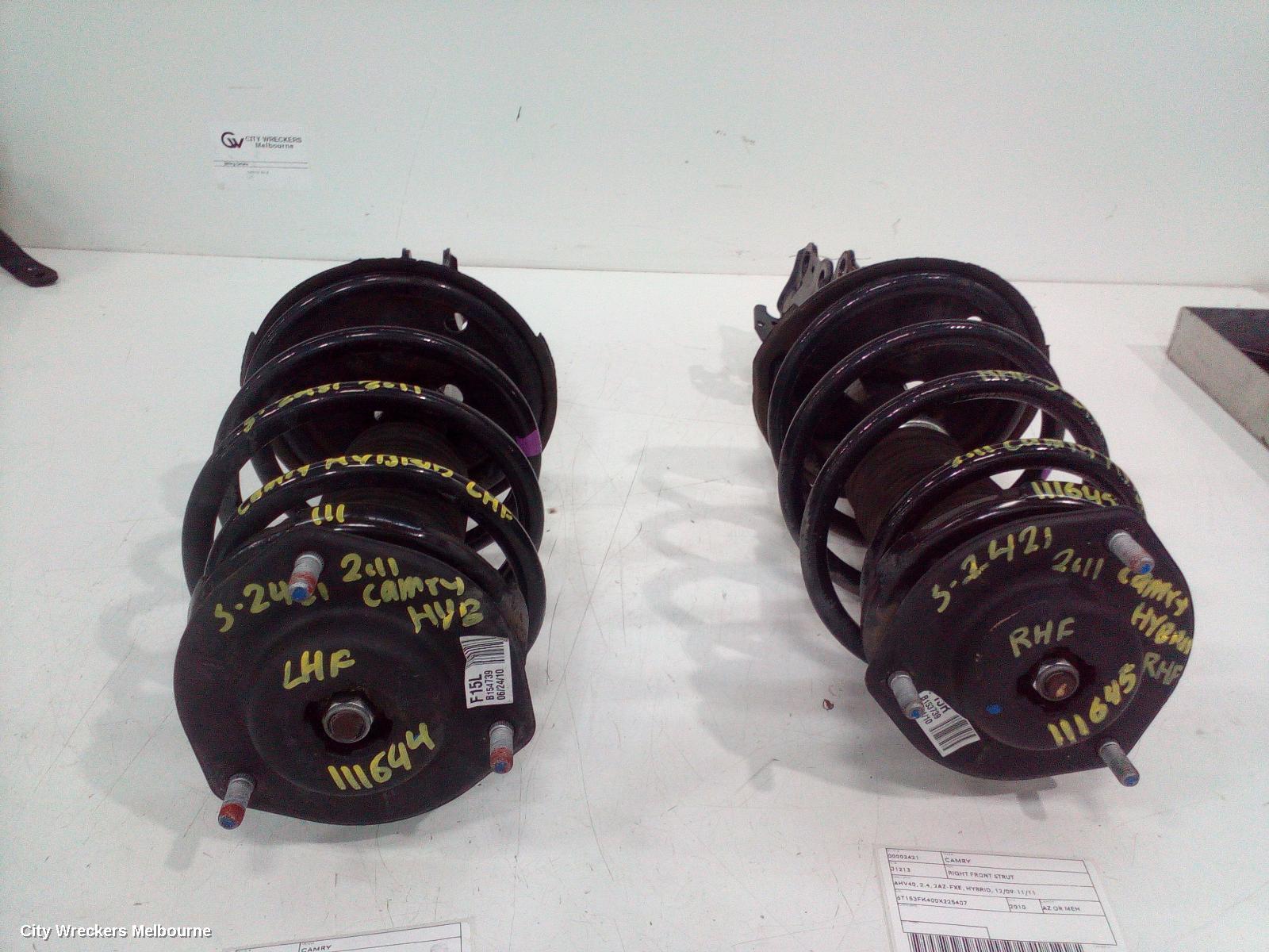 TOYOTA CAMRY RIGHT FRONT STRUT, AHV40, 2.4, 2AZ-FXE, HYBRID, 12/2009 - 11/2011