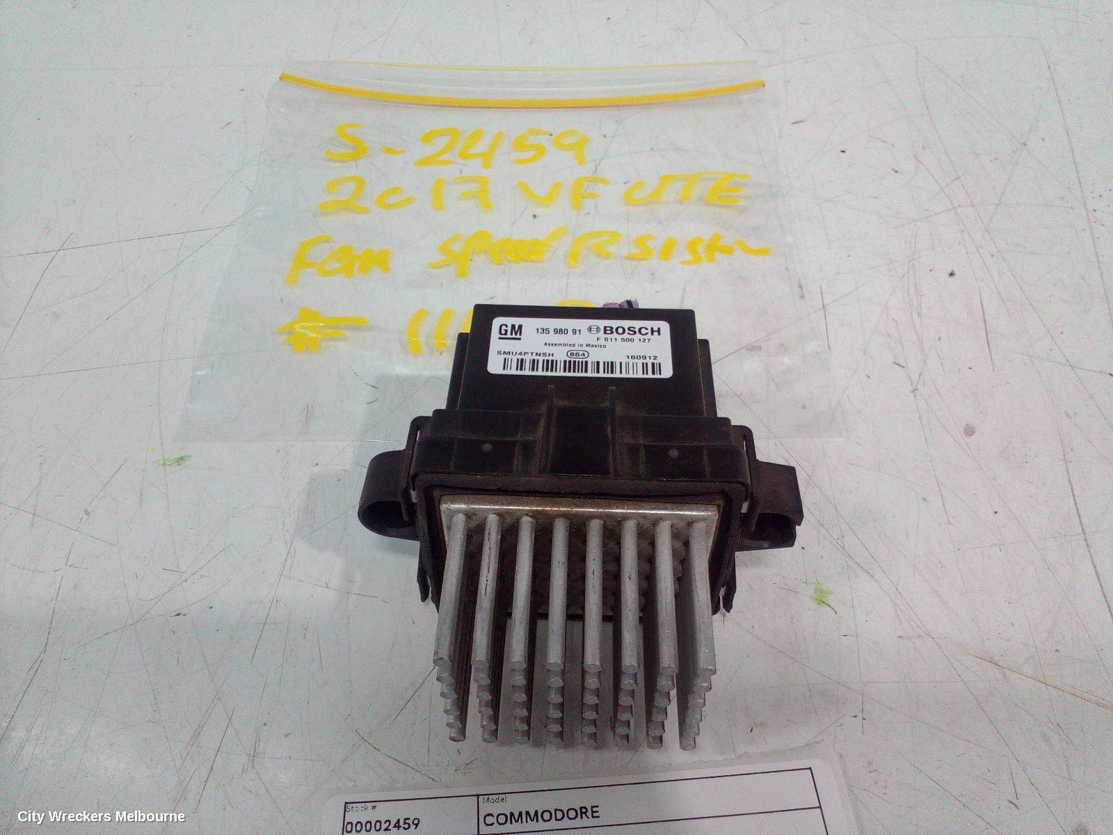 HOLDEN COMMODORE FAN SPEED RESISTOR, VF, STANDARD TYPE, 05/2013 - 12/2017
