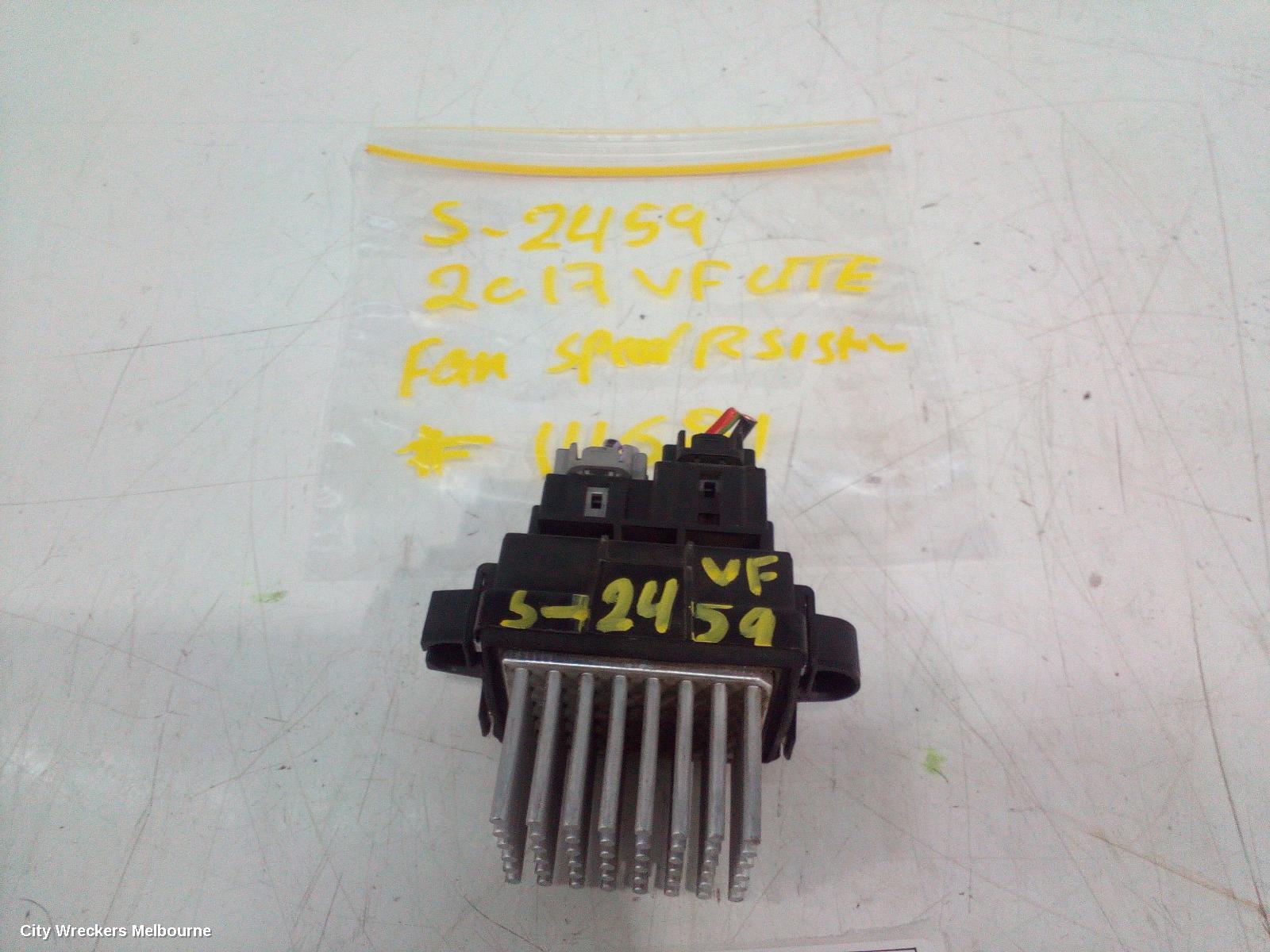 HOLDEN COMMODORE FAN SPEED RESISTOR, VF, STANDARD TYPE, 05/2013 - 12/2017