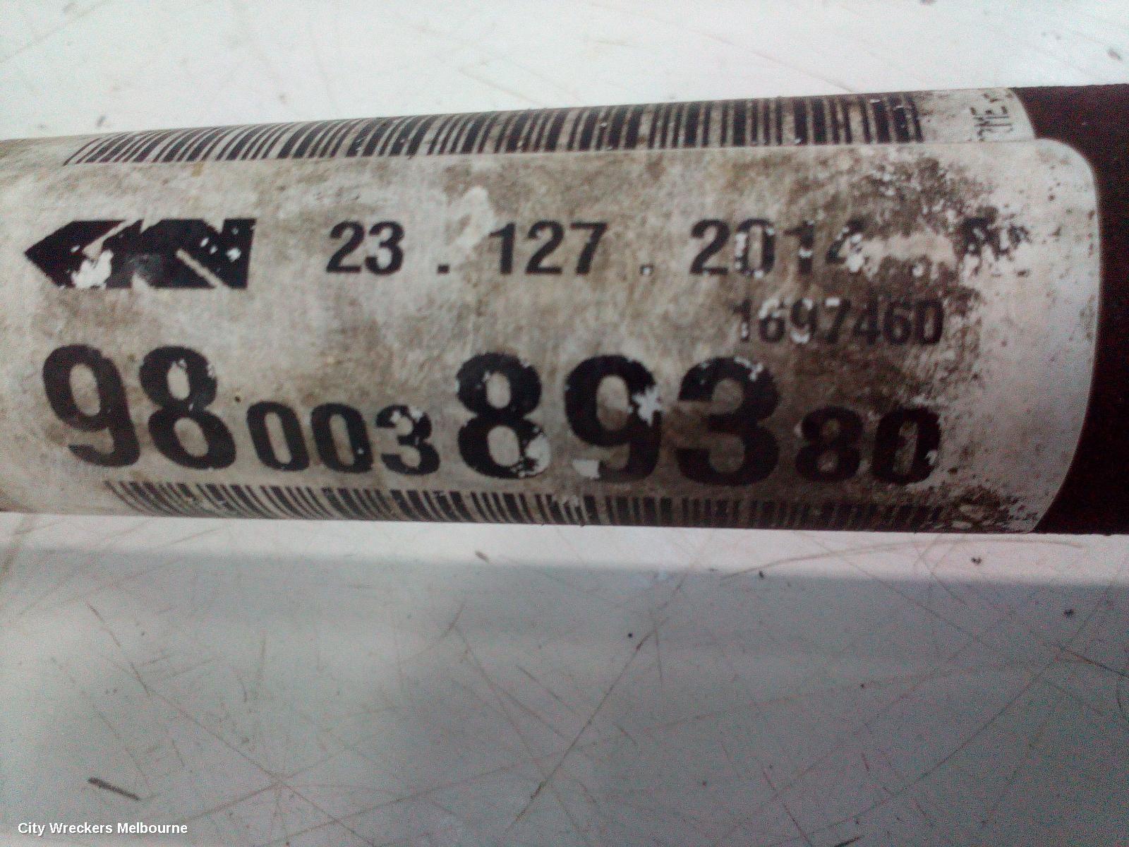 PEUGEOT 208 RIGHT DRIVESHAFT, FRONT, PETROL, 1.6, VF3* 5FS, A9, 10/2012 - 05/2015