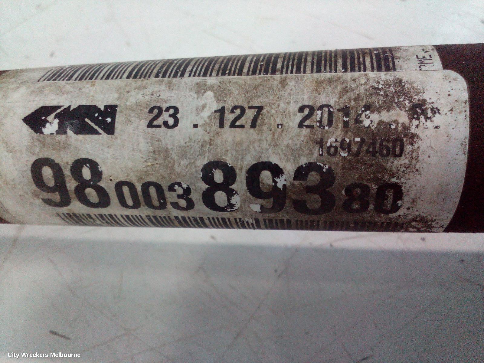 PEUGEOT 208 RIGHT DRIVESHAFT, FRONT, PETROL, 1.6, VF3* 5FS, A9, 10/2012 - 05/2015