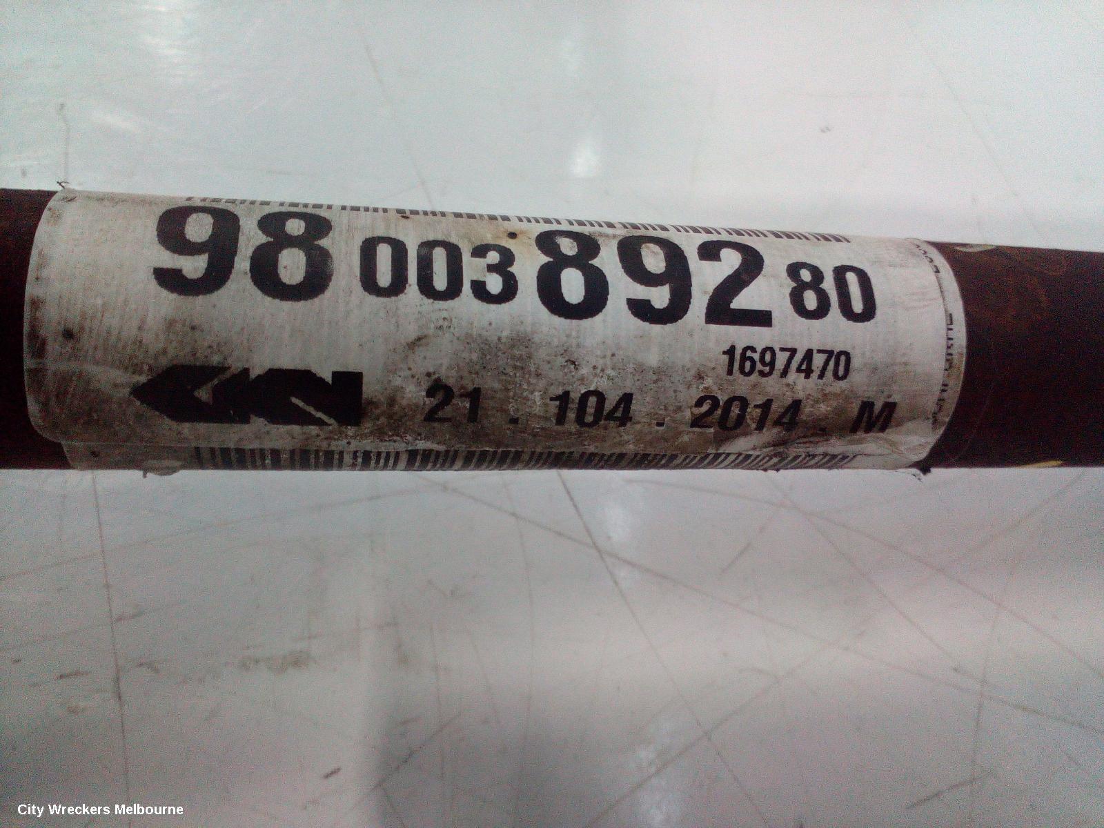 PEUGEOT 208 LEFT DRIVESHAFT, FRONT, PETROL, 1.6, VF3* 5FS, A9, 10/2012 - 05/2015
